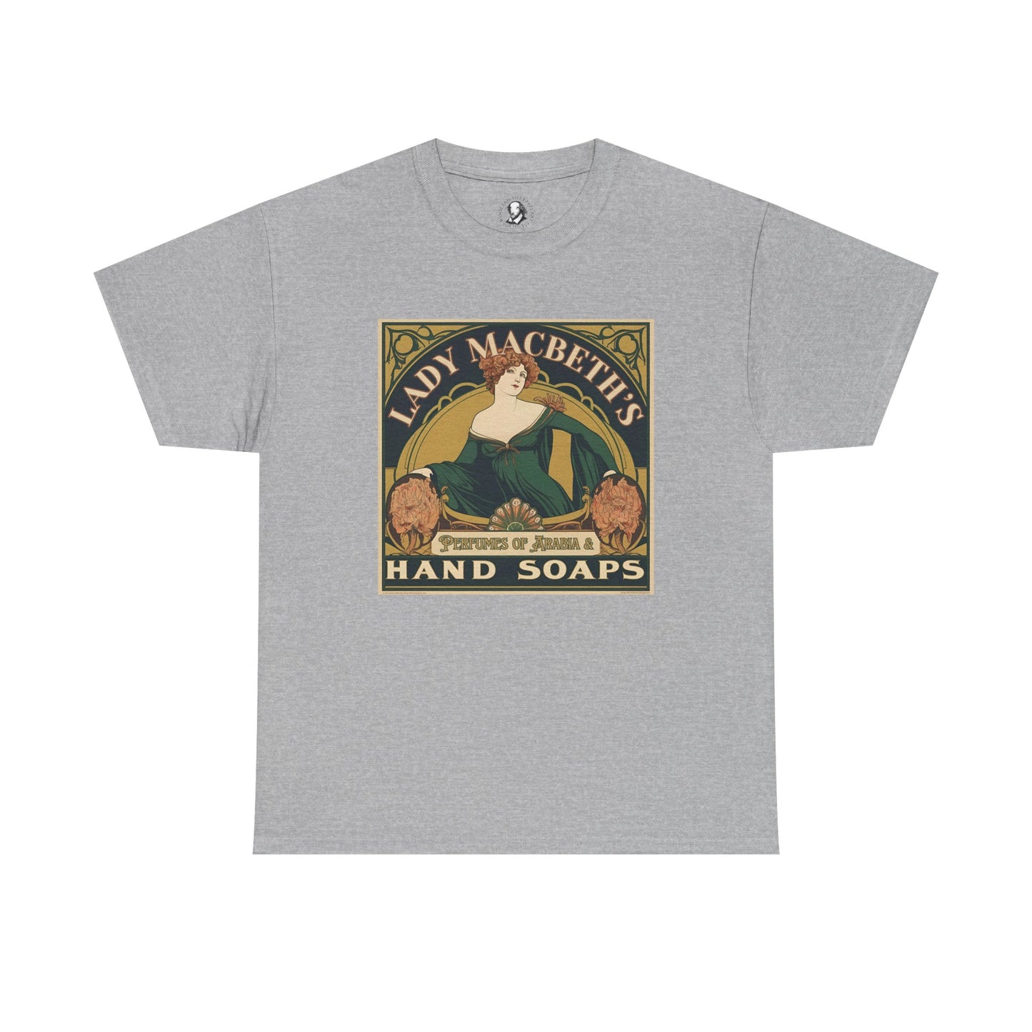 Lady Macbeths Hand Soap Tee - Shakespeare Art Nouveau T-Shirt - Out, Damn Spot! - Literary Humor Tee for Book Lovers & Theater Fans