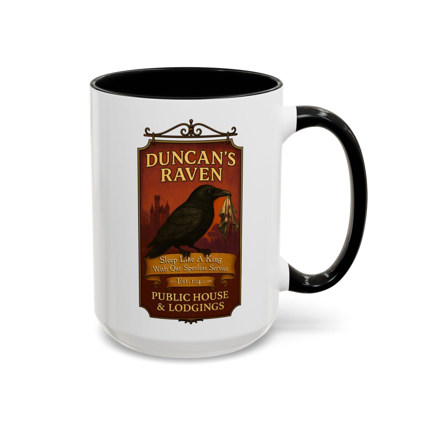 Duncans Raven Shakespeare Mug - Macbeth-Inspired Gift - 11oz and 15oz Literary Coffee Cup for Theatre Nerds and English Teachers