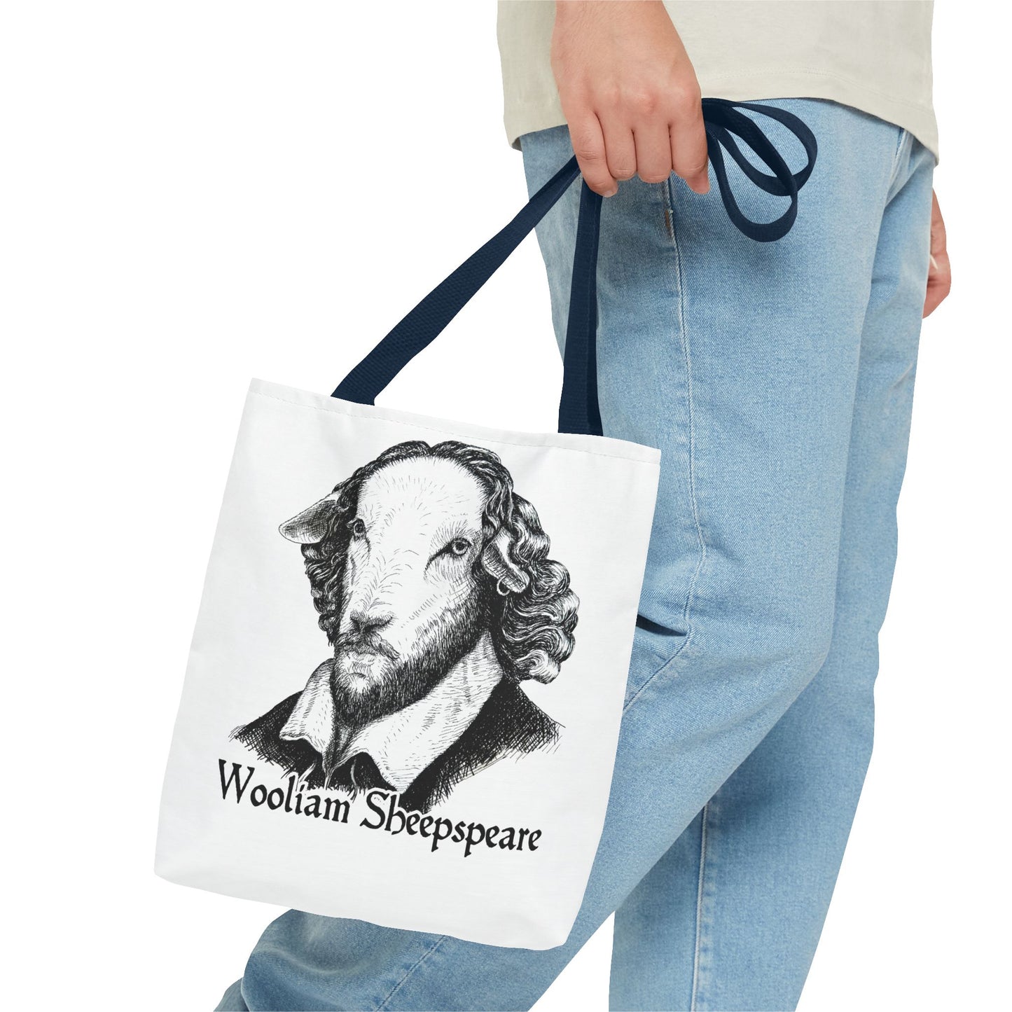 Shakespeare Sheep Tote Bag, Wooliam Sheepspeare, Baaard of Avon, Fun Functional Carryall, Literary Gift, Book Lover Bag
