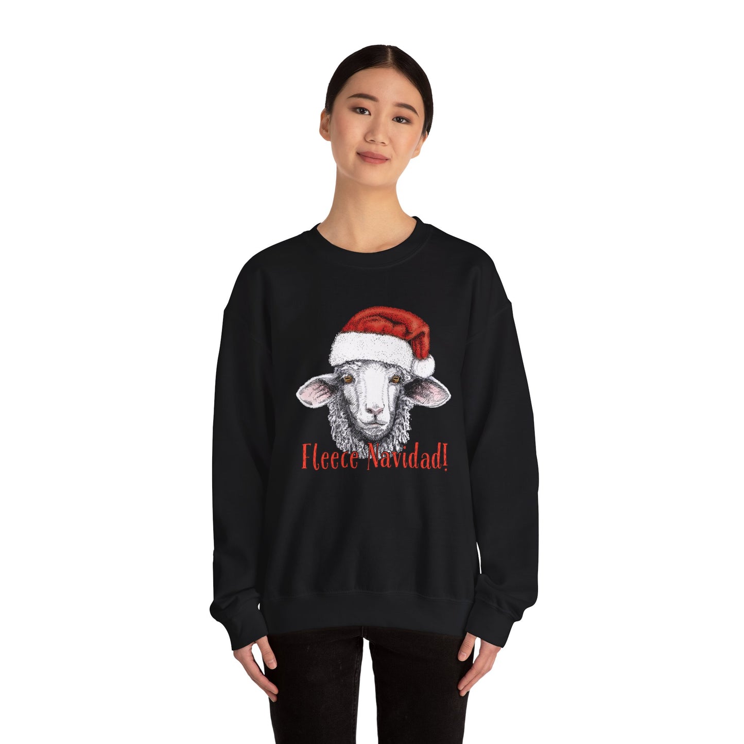 Christmas Sheep Sweatshirt, Funny Fleece Navidad Winter Jumper, Holiday Gift Ideas, Santa Hat Winter Apparel, Sheep Lover Gift, Winter