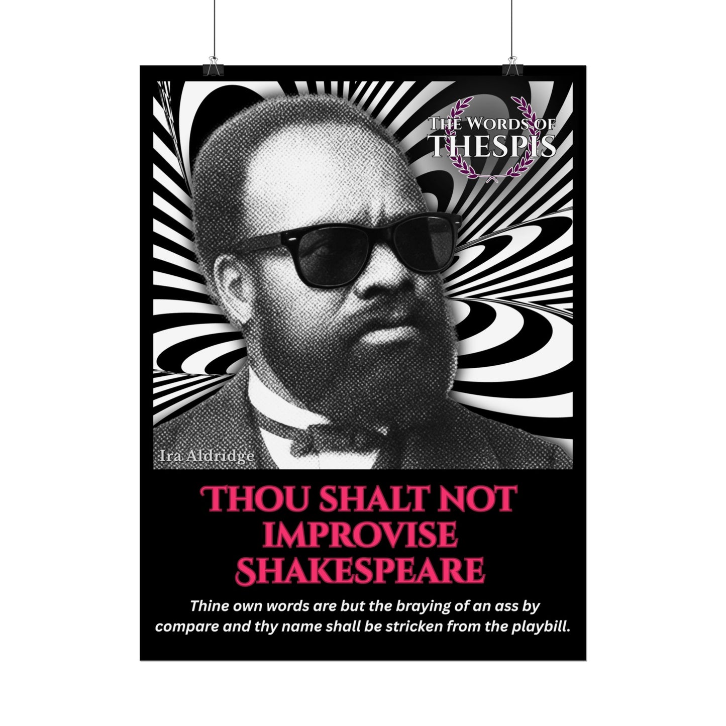 Actor Commandments Print - "Thou Shalt Not Improvise Shakespeare" - Funny Theatre Wall Art, Gifts for Actors, Drama Teachers