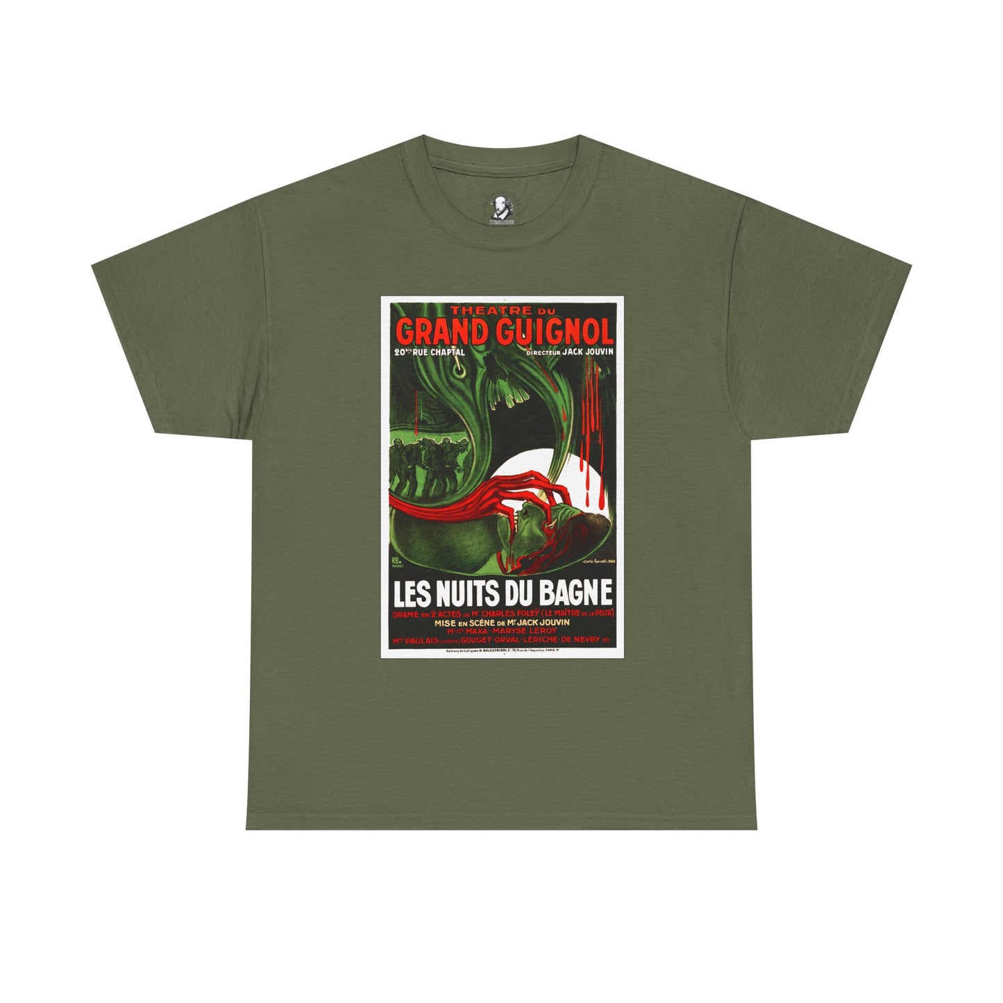 Halloween Shirt - Les Nuits Du Bagne - Vintage Horror Tee Inspired by Grand Guignol Theater Posters, Spooky Gothic Graphic T-Shirt