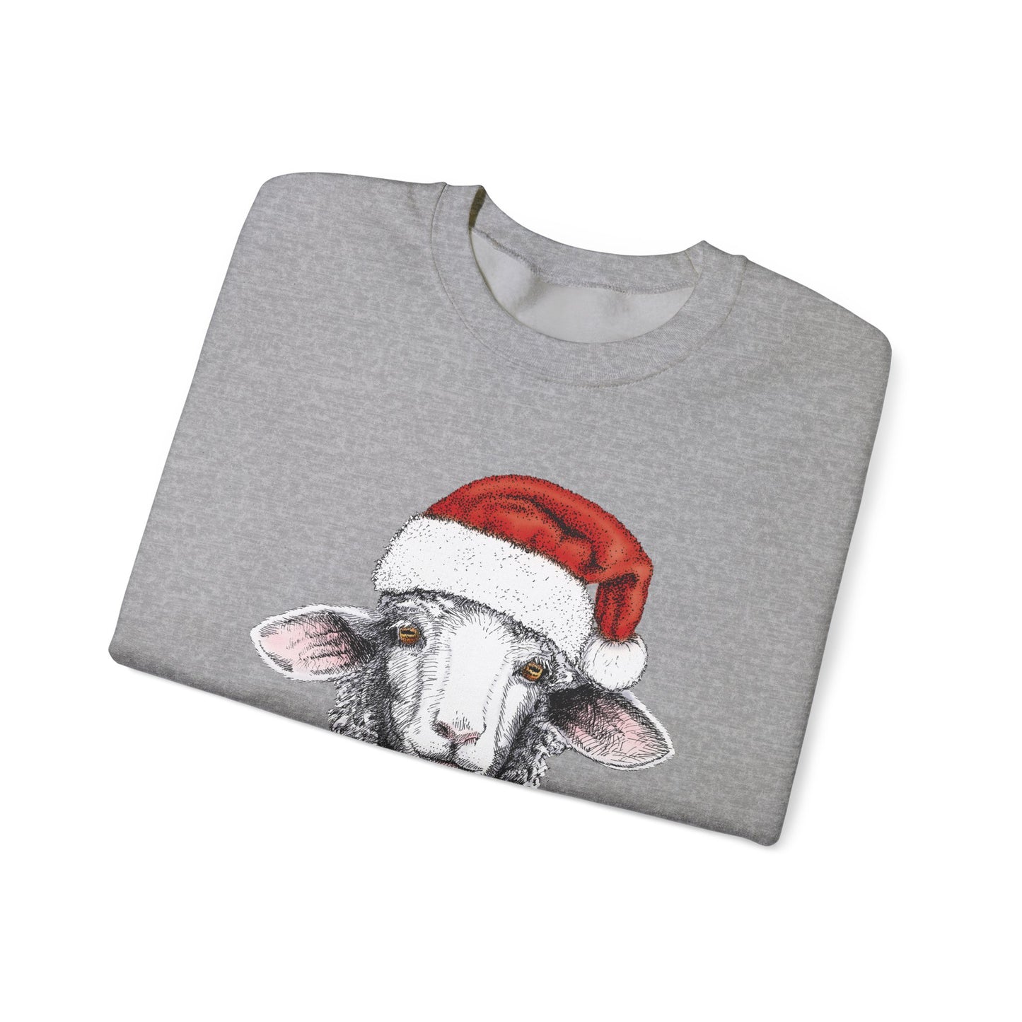 Christmas Sheep Sweatshirt, Funny Fleece Navidad Winter Jumper, Holiday Gift Ideas, Santa Hat Winter Apparel, Sheep Lover Gift, Winter