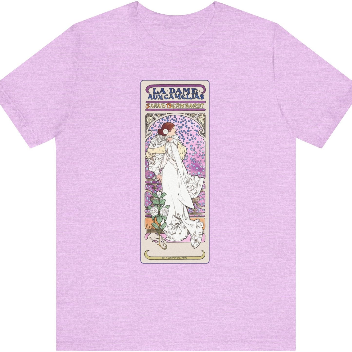 Sarah Bernhardt 'Camille' Art Nouveau T-Shirt - Alphonse Mucha Design | Bella+Canvas 3001 | Limited Edition Tee | Free Shipping