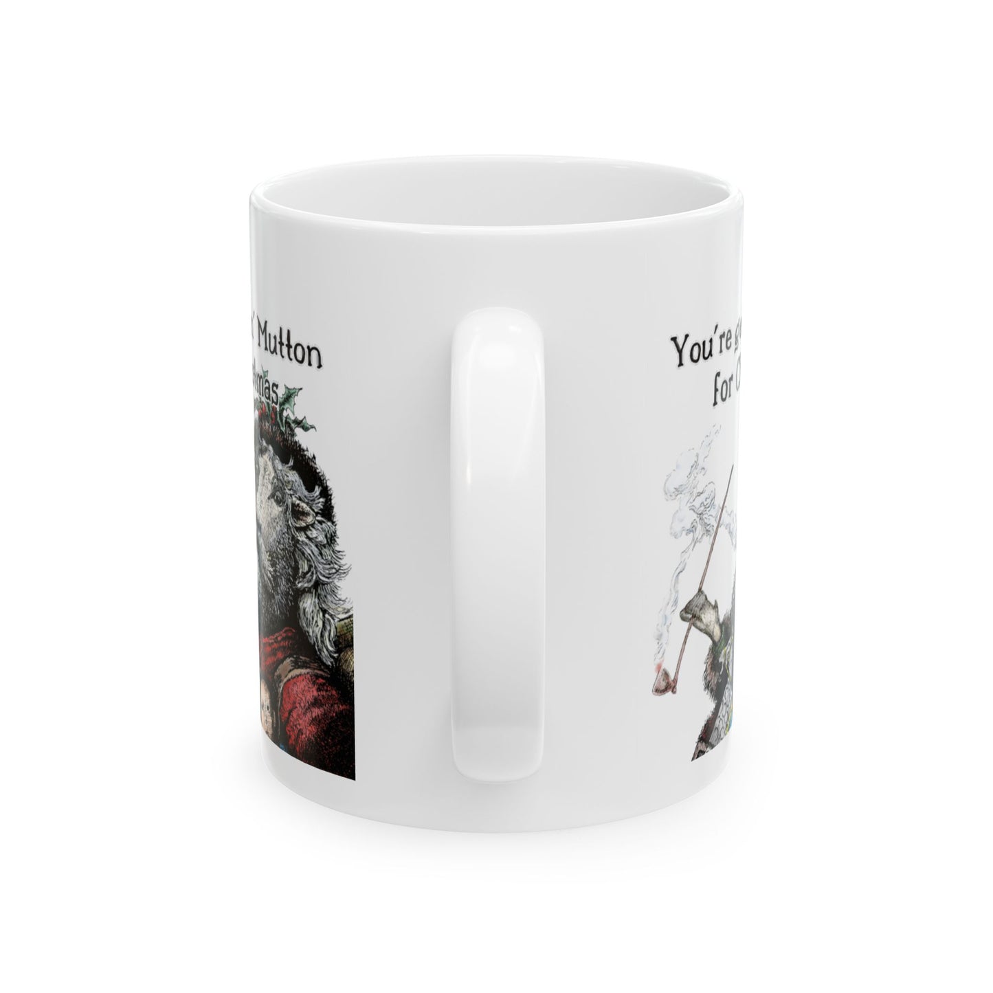 Santa Sheep is on his way, have your been naughty, or nice? Ceramic Mug, (11oz, 15oz)