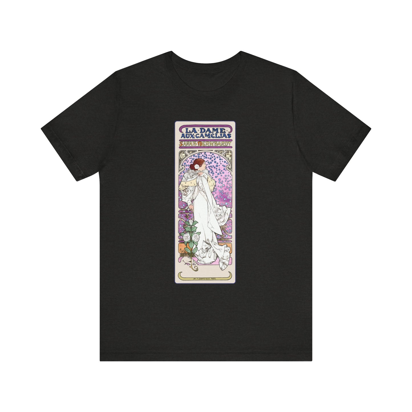Sarah Bernhardt 'Camille' Art Nouveau T-Shirt - Alphonse Mucha Design | Bella+Canvas 3001 | Limited Edition Tee | Free Shipping