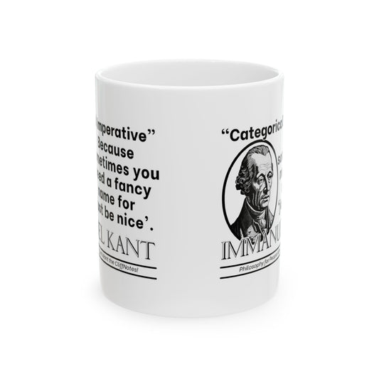 Immanuel Kant, Philosophical Ceramic Mug,  Coffee Cup Gift, Tea Mug, Office Desk Decor, Funny Philosophy Drinkware