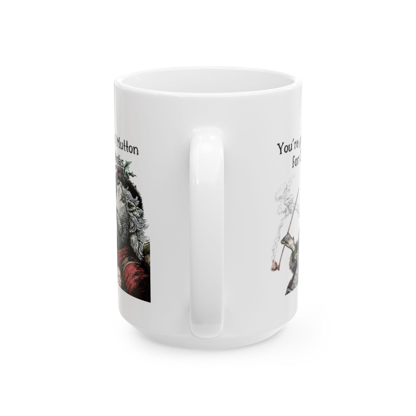 Santa Sheep is on his way, have your been naughty, or nice? Ceramic Mug, (11oz, 15oz)
