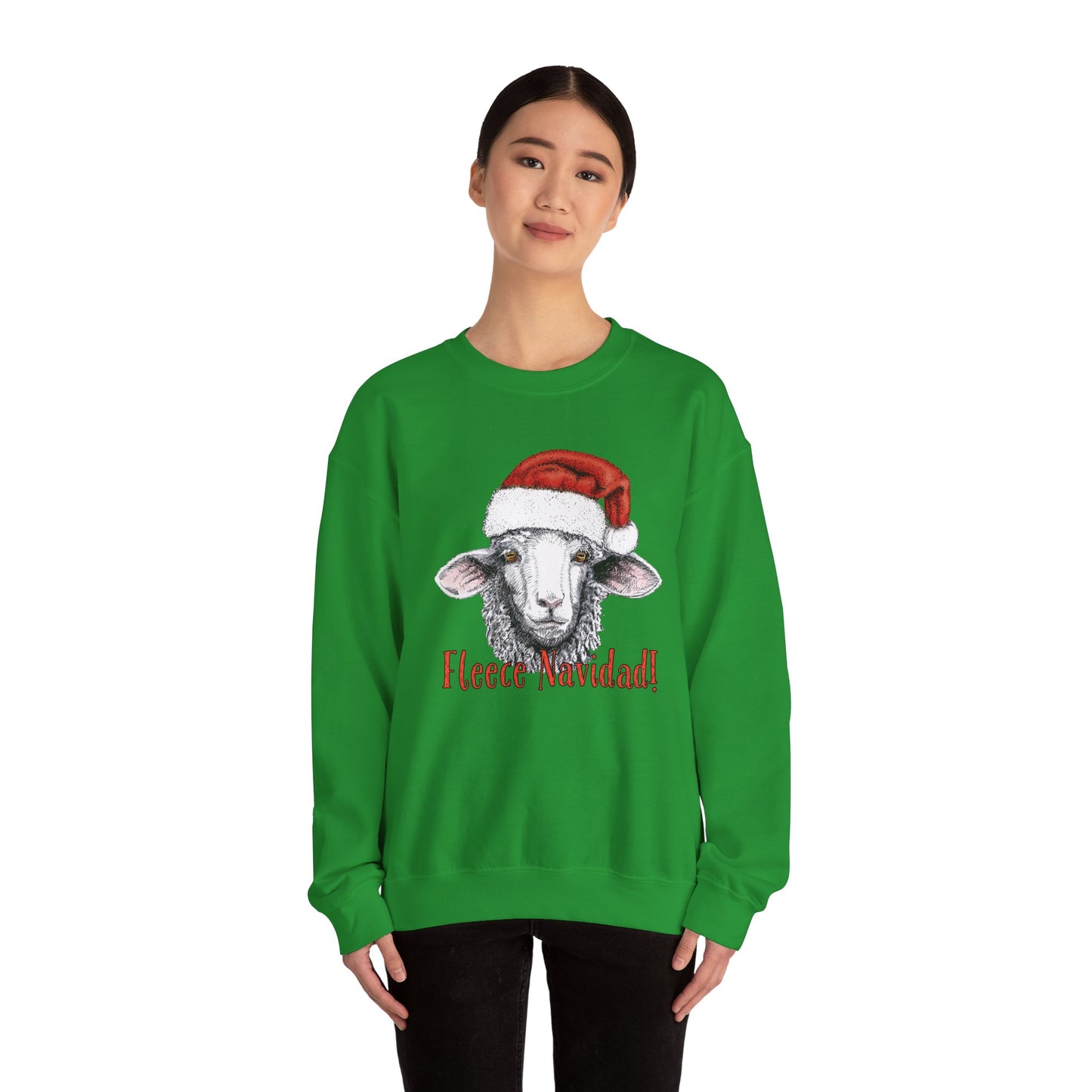 Christmas Sheep Sweatshirt, Funny Fleece Navidad Winter Jumper, Holiday Gift Ideas, Santa Hat Winter Apparel, Sheep Lover Gift, Winter