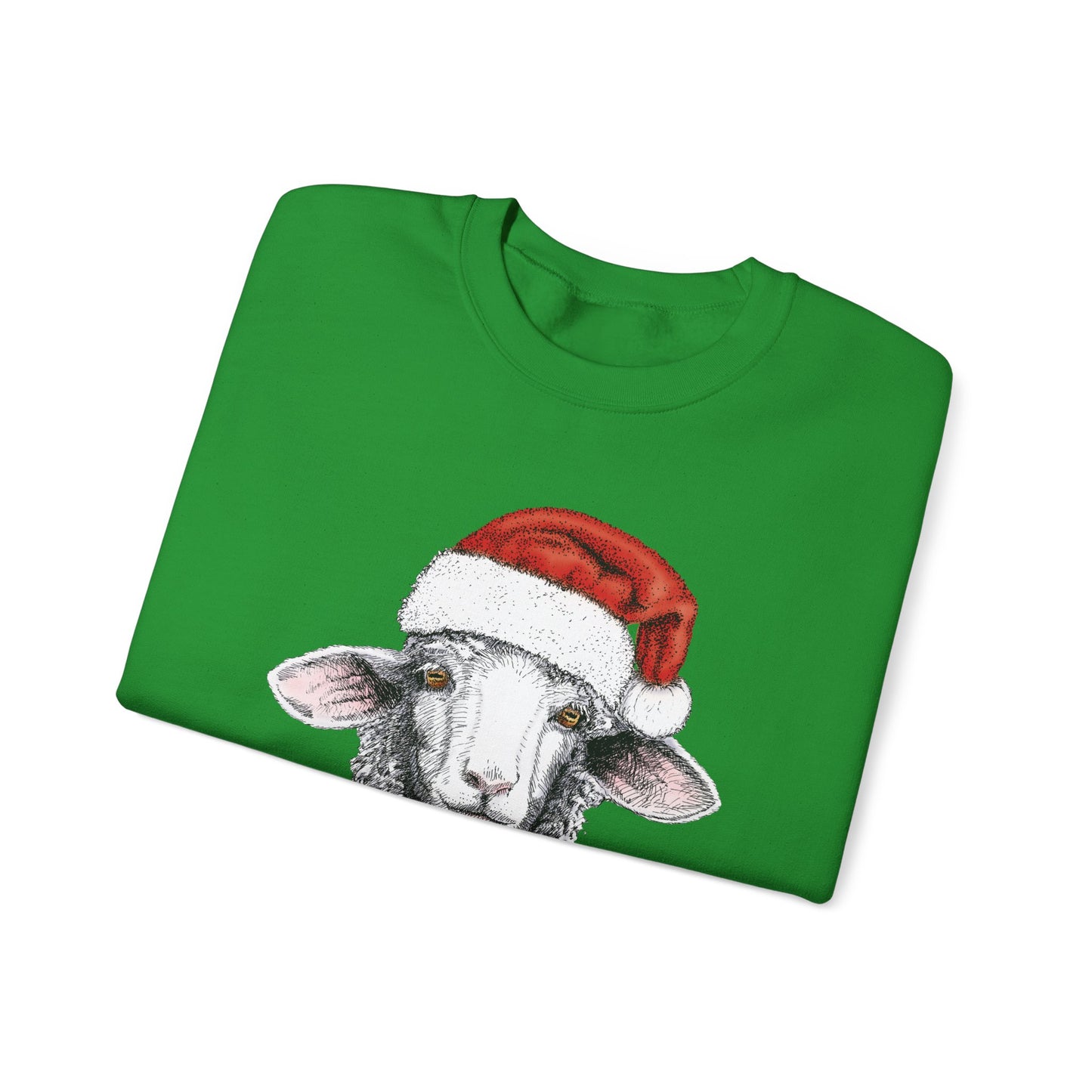 Christmas Sheep Sweatshirt, Funny Fleece Navidad Winter Jumper, Holiday Gift Ideas, Santa Hat Winter Apparel, Sheep Lover Gift, Winter