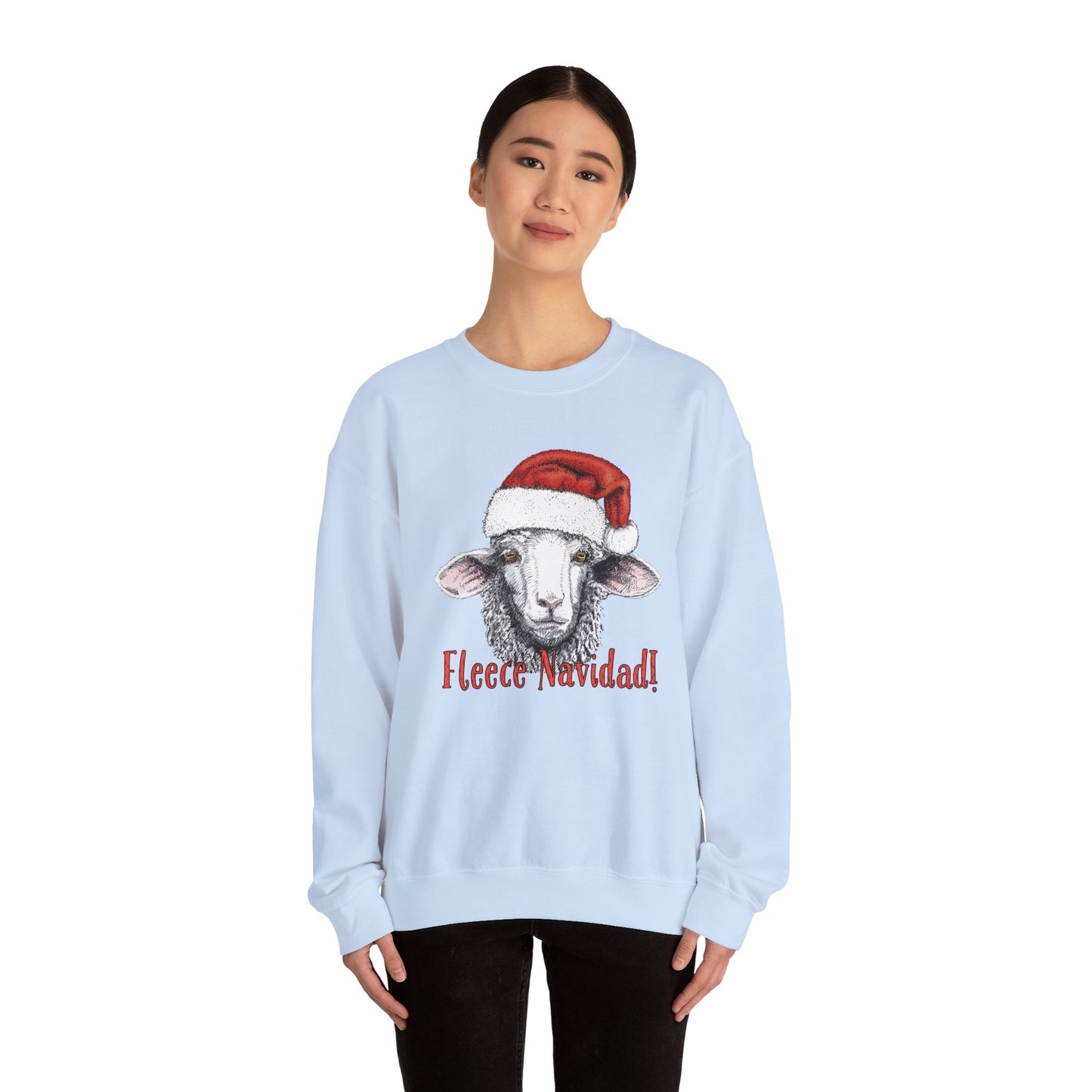 Christmas Sheep Sweatshirt, Funny Fleece Navidad Winter Jumper, Holiday Gift Ideas, Santa Hat Winter Apparel, Sheep Lover Gift, Winter