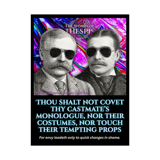Actor Commandments Print - "Thou Shalt Not Covet Thy Castmate's ..." - Funny Theatre Wall Art, Gifts for Actors, Drama Teachers