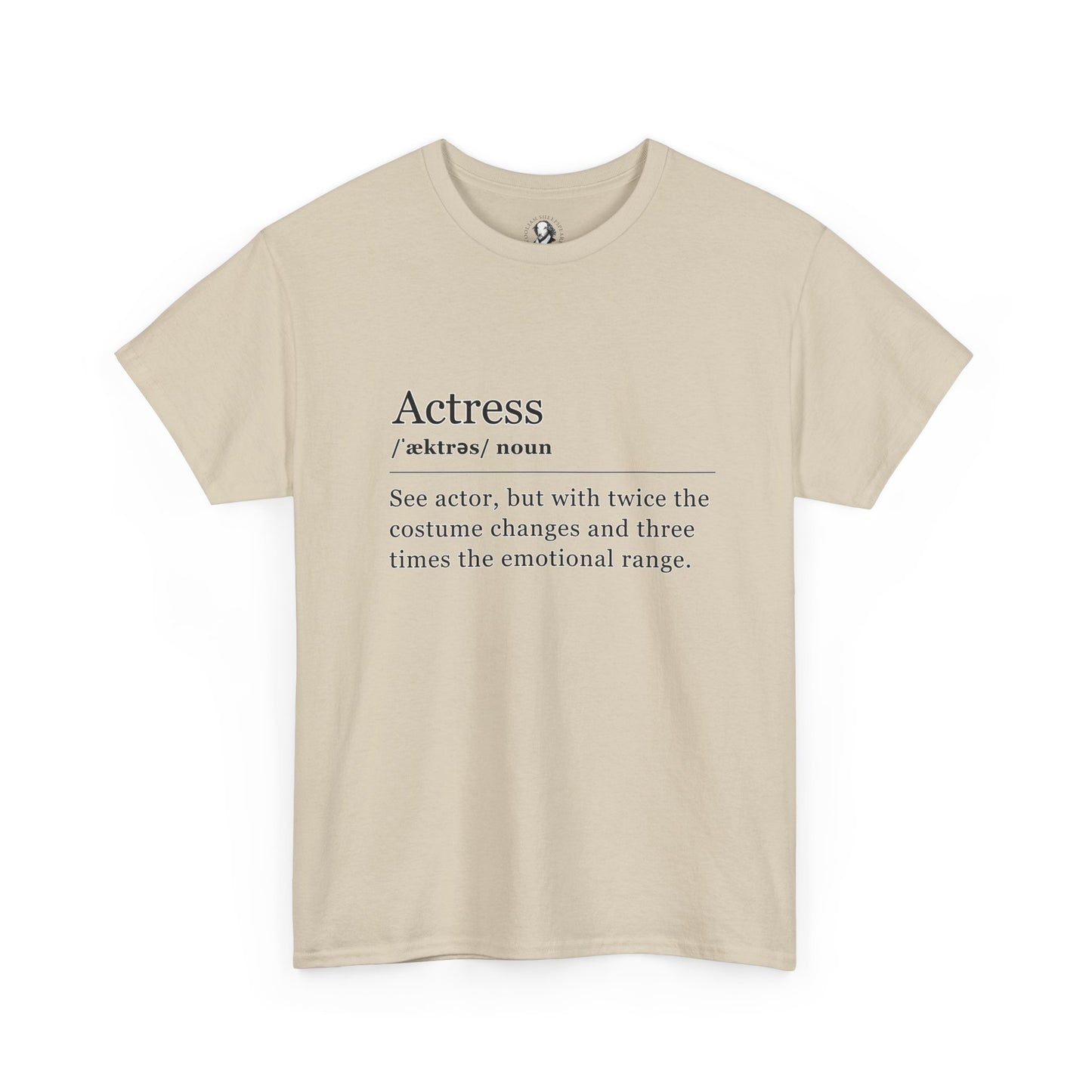 Theater Definition: Actress, Unisex Tee, Performing Arts Shirt, Theater Lover Gift, Drama Teacher Tee, Actor Gift