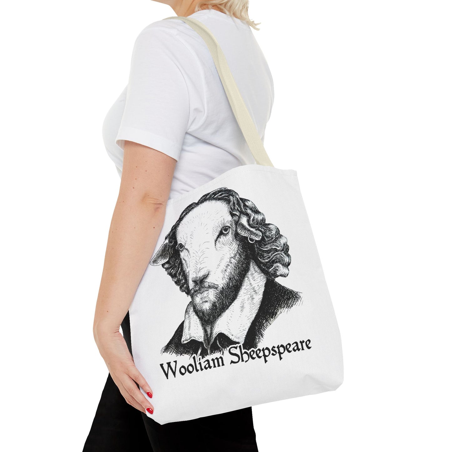Shakespeare Sheep Tote Bag, Wooliam Sheepspeare, Baaard of Avon, Fun Functional Carryall, Literary Gift, Book Lover Bag