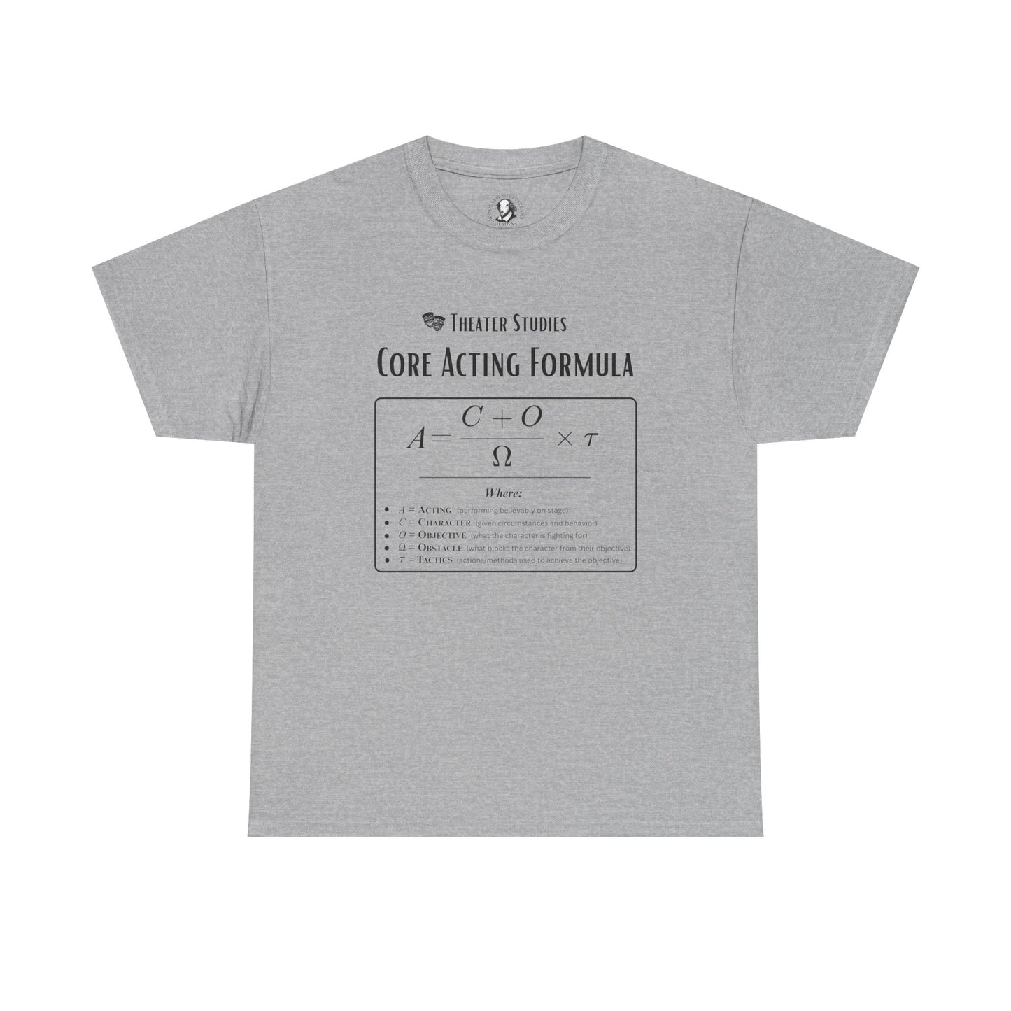 Theatre Math - Core Acting Formula | Funny Theater Student Shirt | Actor Gift Tee | Scientific Theater Collection