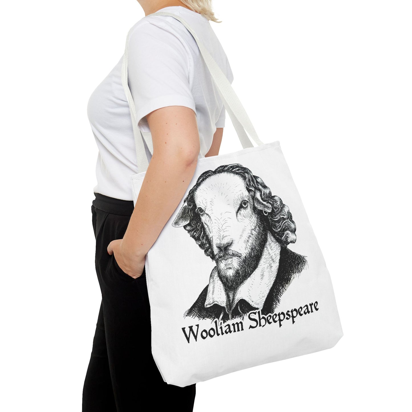 Shakespeare Sheep Tote Bag, Wooliam Sheepspeare, Baaard of Avon, Fun Functional Carryall, Literary Gift, Book Lover Bag