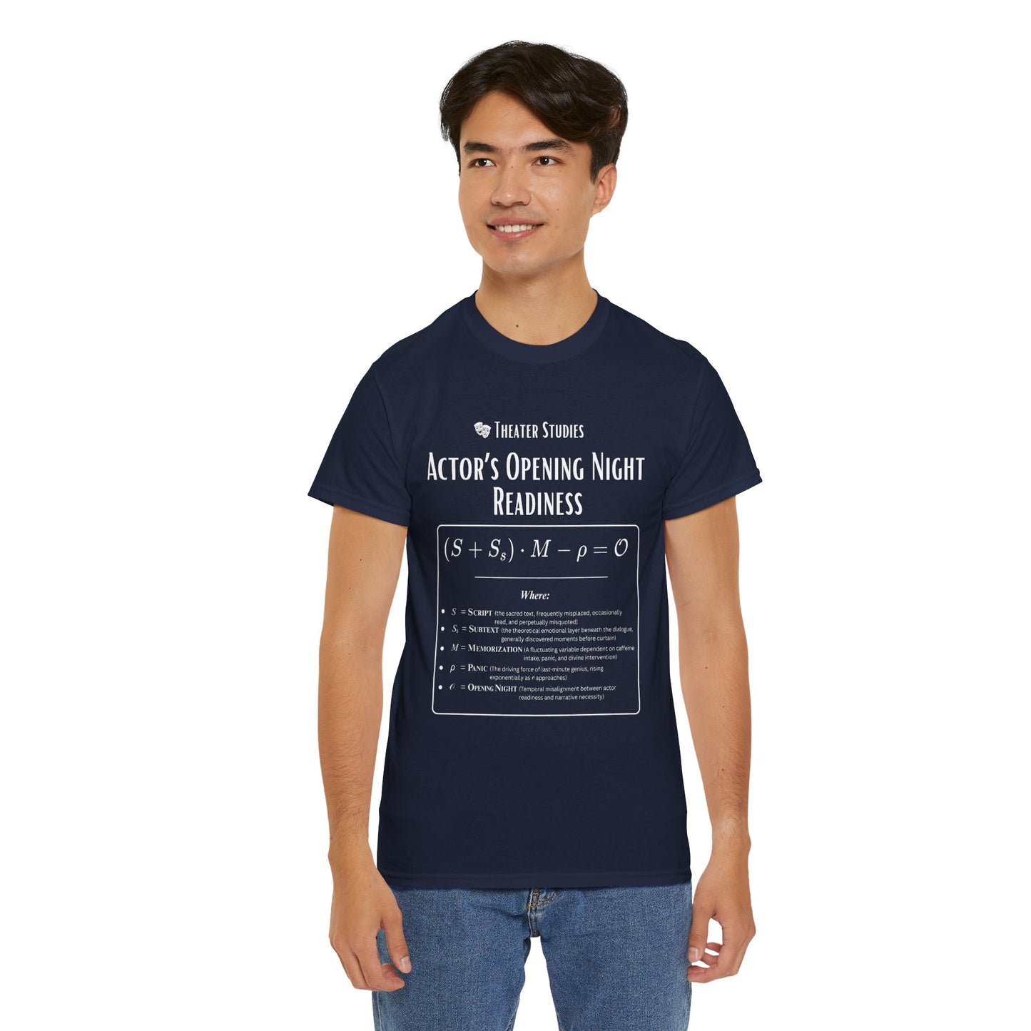 Theater Math - Actor’s Opening Night Readiness Equation | Scientific Theater Collection | Actor Gift Tee