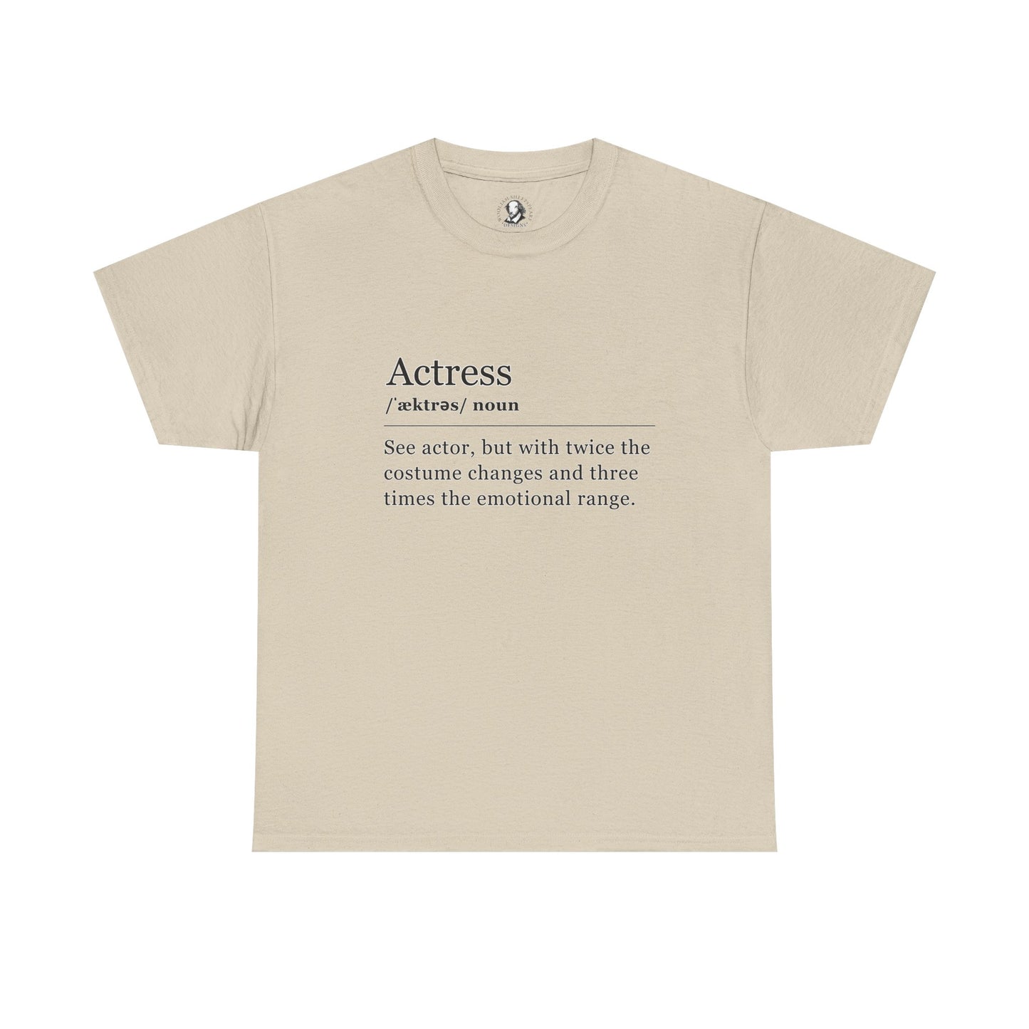 Theater Definition: Actress, Unisex Tee, Performing Arts Shirt, Theater Lover Gift, Drama Teacher Tee, Actor Gift