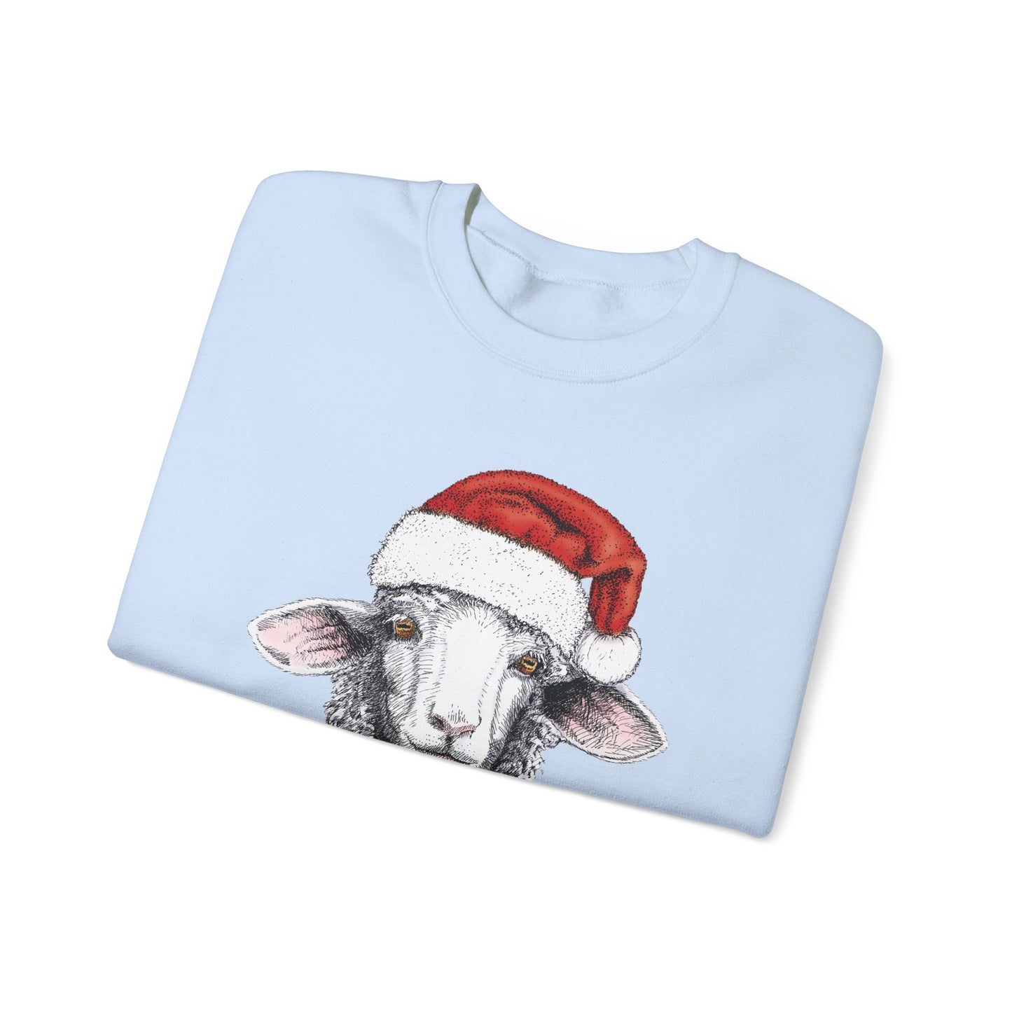 Christmas Sheep Sweatshirt, Funny Fleece Navidad Winter Jumper, Holiday Gift Ideas, Santa Hat Winter Apparel, Sheep Lover Gift, Winter