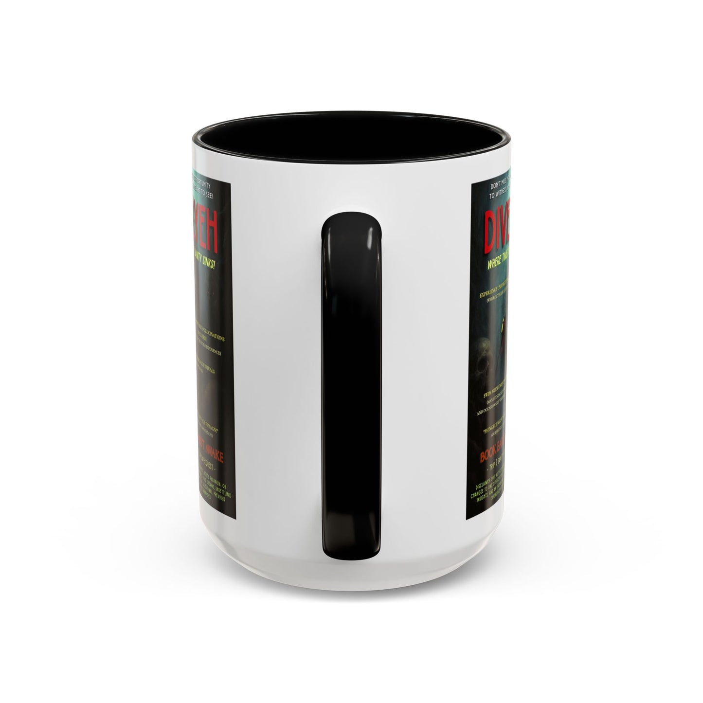 Dive R'Lyeh Mug - Cthulhu Mythos Coffee Cup | Lovecraft Horror Parody | Cosmic Travel Poster on Mug (11oz & 15oz)