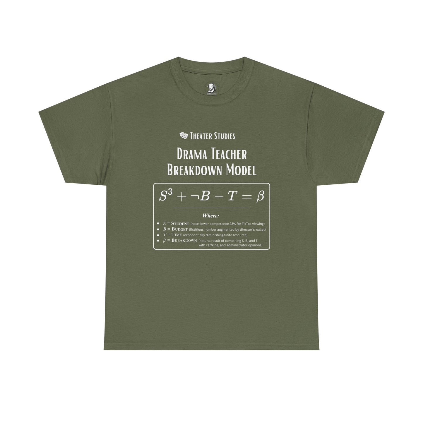 Theatre Math - Drama Teacher Breakdown Model | Funny Theater Teacher Shirt | Scientific Theater Collection | Drama Department Gift