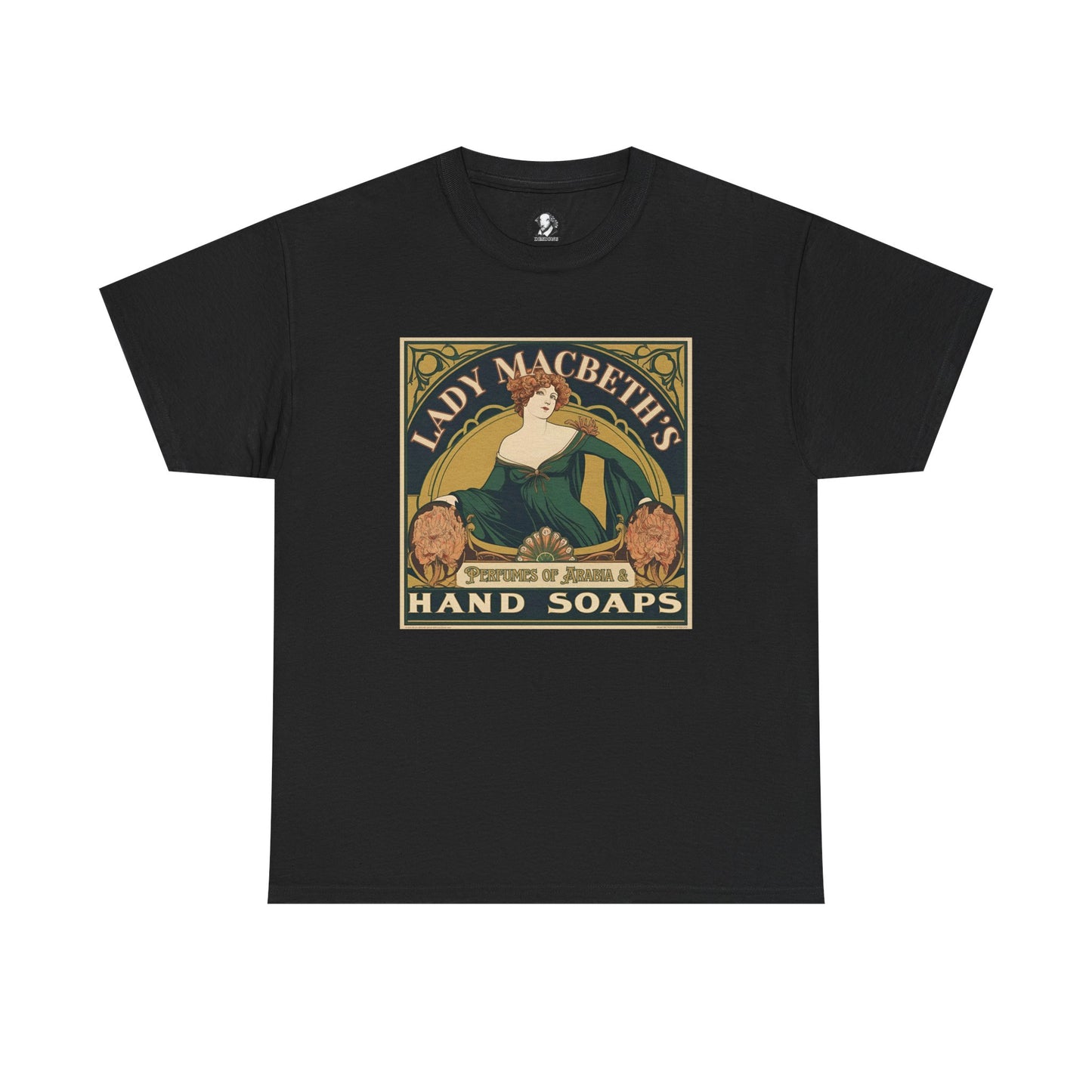 Lady Macbeths Hand Soap Tee - Shakespeare Art Nouveau T-Shirt - Out, Damn Spot! - Literary Humor Tee for Book Lovers & Theater Fans