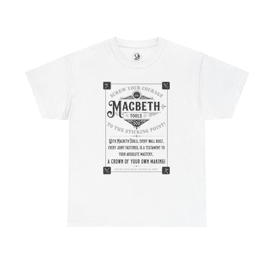 Shakespeare T-Shirt - Macbeth Tools Vintage Tee - 'Screw Your Courage' Victorian-Style Shakespeare Shirt, Actor Life