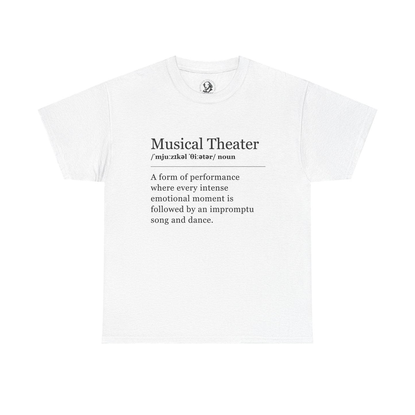Theater Definitions: Musical Theater, Unisex Tee, Performing Arts Shirt, Theater Lover Gift, Drama Teacher Tee, Actor Gift