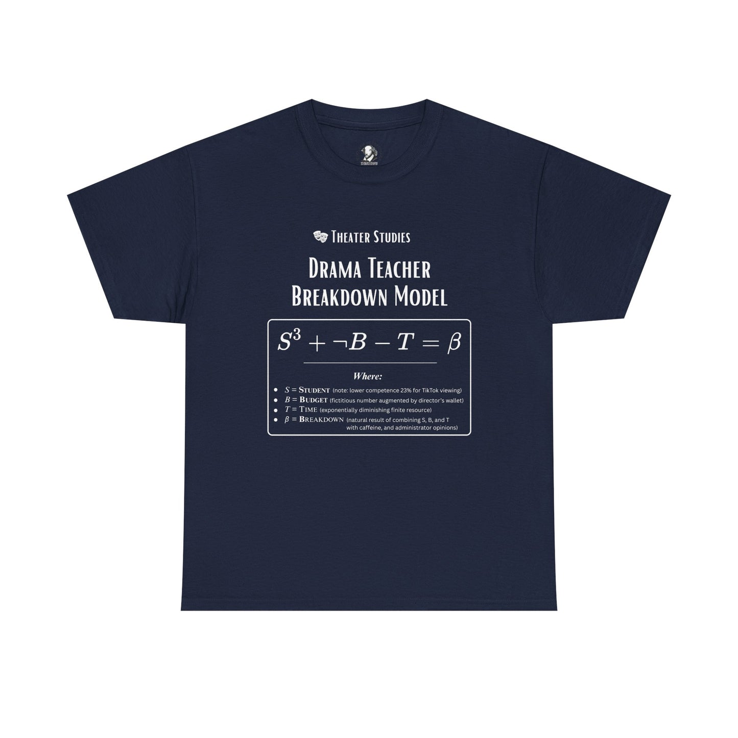 Theatre Math - Drama Teacher Breakdown Model | Funny Theater Teacher Shirt | Scientific Theater Collection | Drama Department Gift