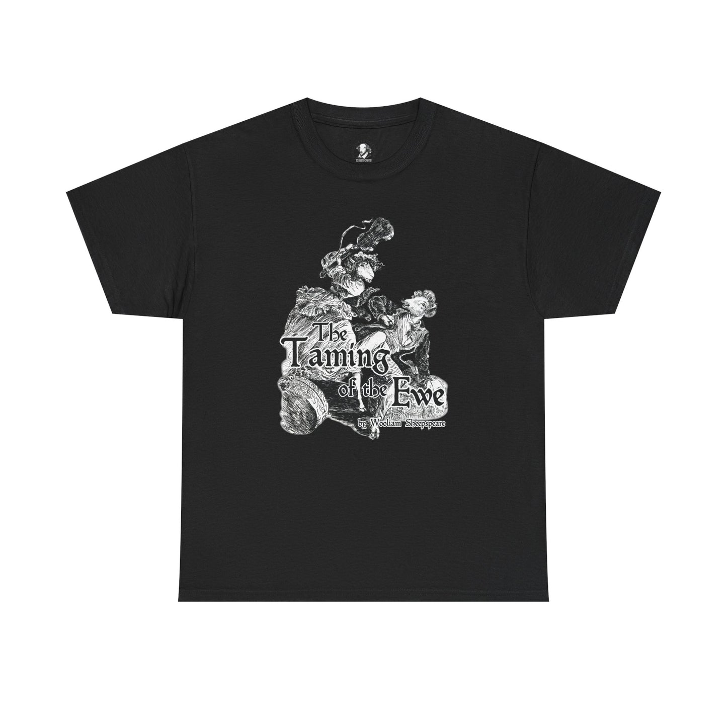 The Taming of the Ewe, Funny Sheep Shakespeare T-Shirt, Quirky Animal Tee, Sheep Lover Gift, Novelty Graphic Shirt, Unisex Cotton Top