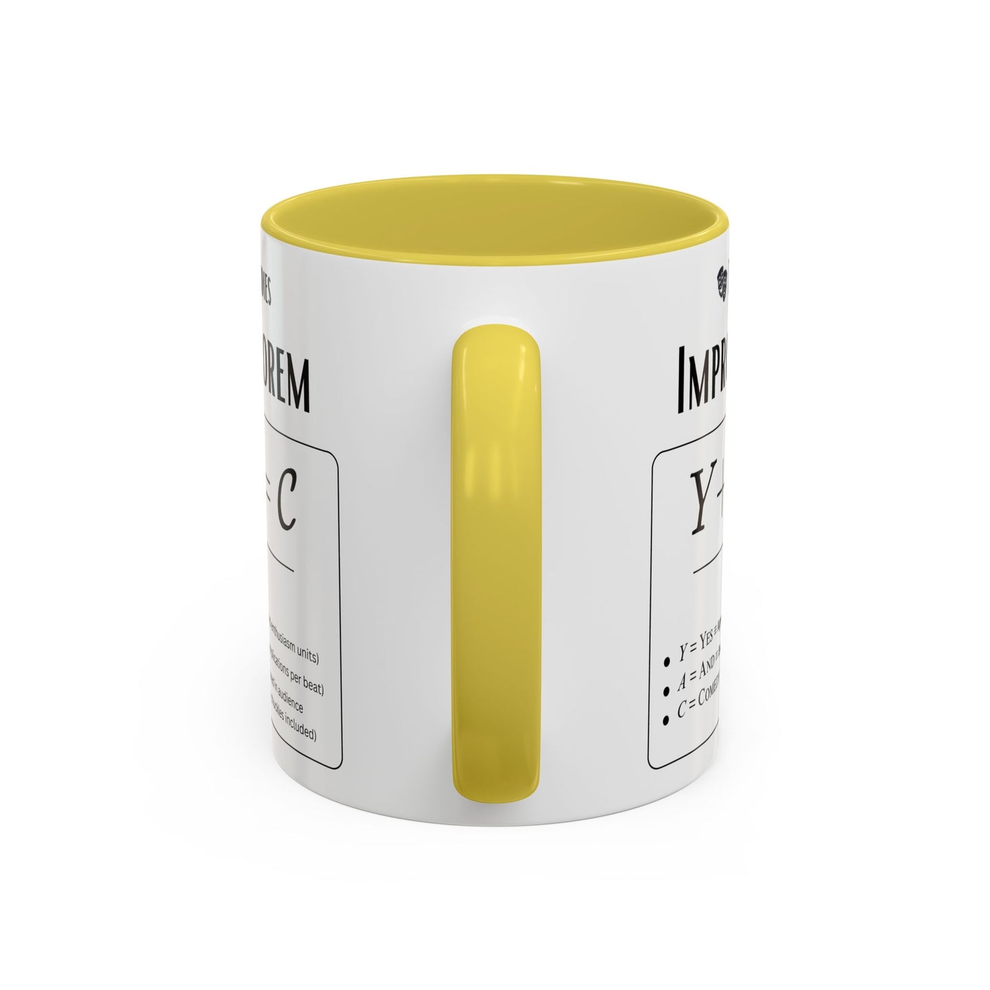 Theatre Math - Improv Theorem Mug - Yes And Comedy Equation - Funny Theater Teacher Gift - Improv Coach Coffee Cup - 11oz & 15oz