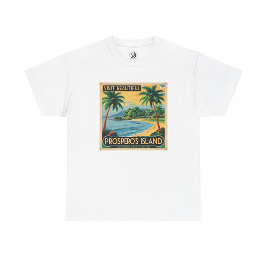 Prosperos Island Vintage 1920s Travel Tee - Shakespearean Getaway Shirt - Art Deco Tempest-Inspired T-Shirt