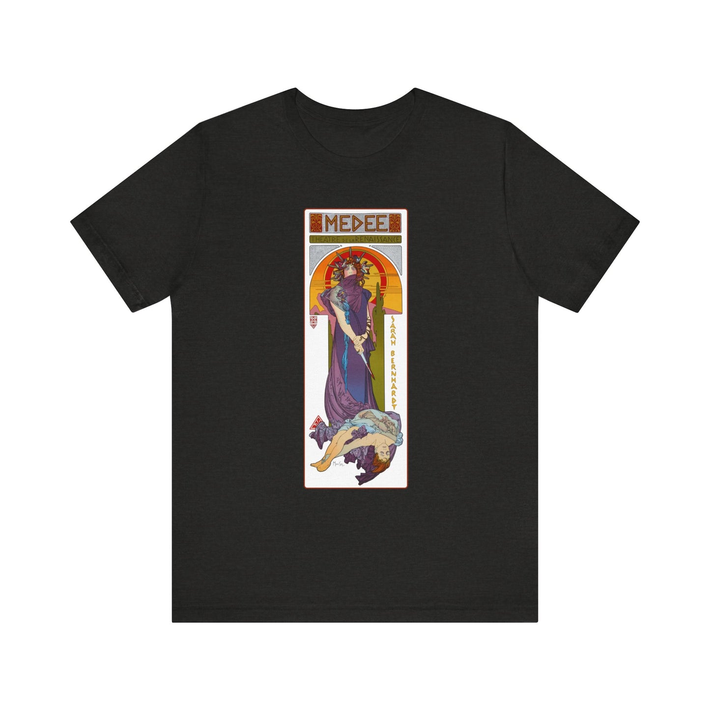 Sarah Bernhardt Medea T-Shirt - Alphonse Mucha Art Nouveau Design | Bella+Canvas 3001 | Limited Edition | Free Shipping
