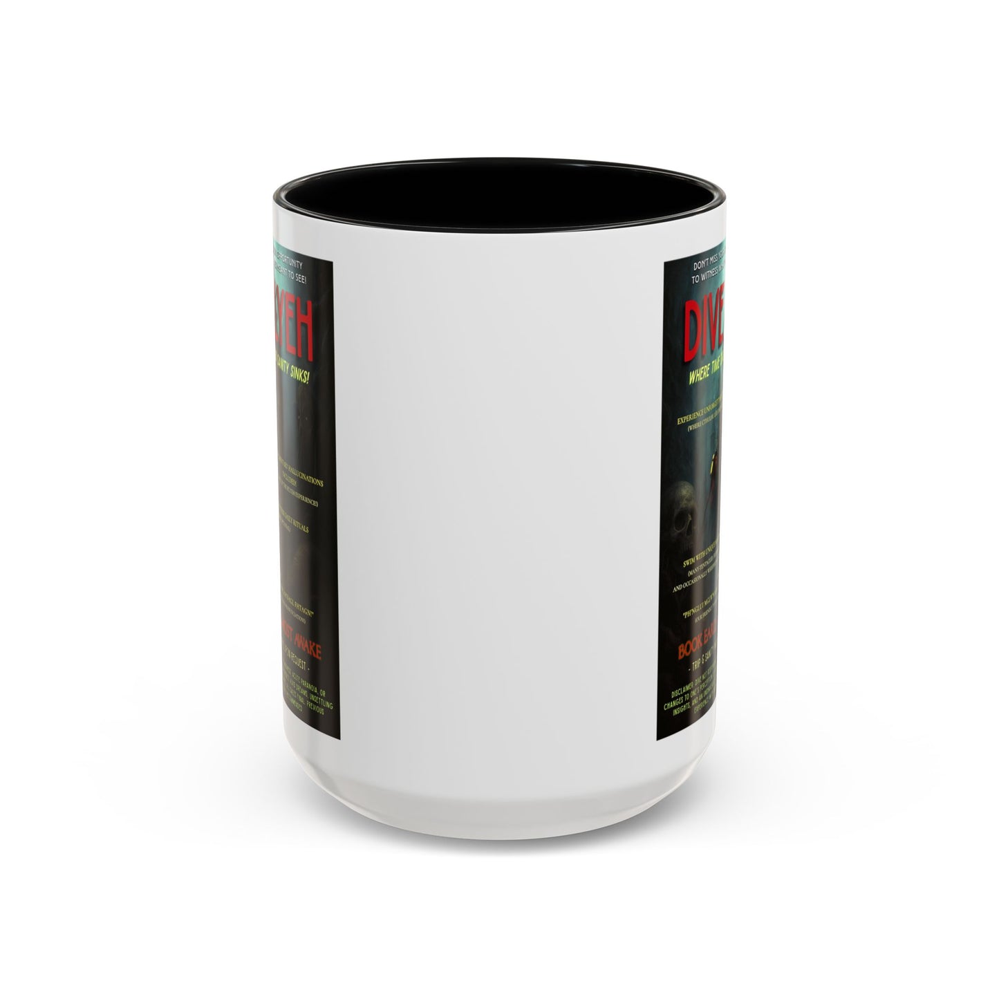 Dive R'Lyeh Mug - Cthulhu Mythos Coffee Cup | Lovecraft Horror Parody | Cosmic Travel Poster on Mug (11oz & 15oz)