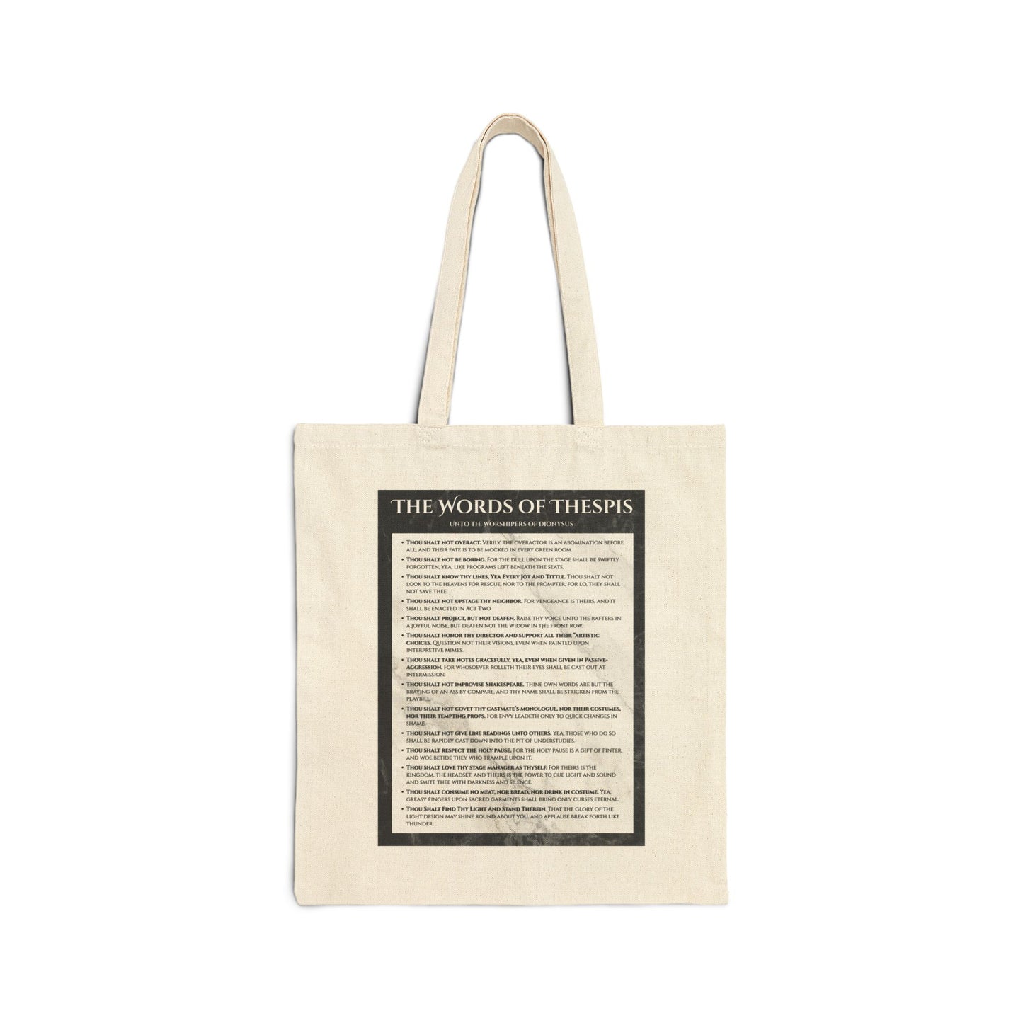 Ira Aldridge Tote Bag - Actor's Commandment Funny Theatre Cotton Bag