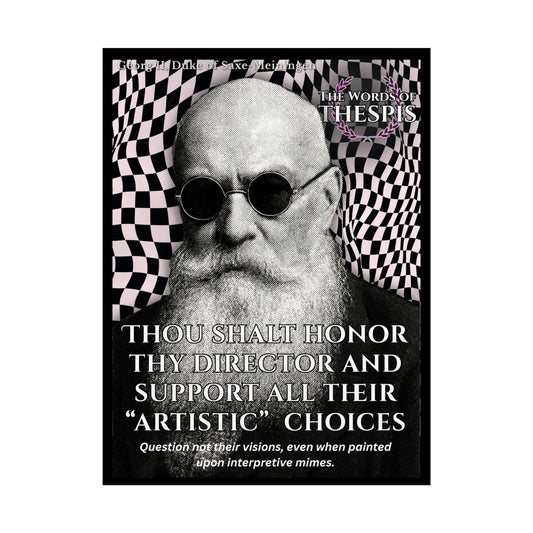 Actor Commandments Print - "Thou Shalt Honor Thy Director ..." - Funny Theatre Wall Art, Gifts for Actors, Stage Managers, Drama Teachers