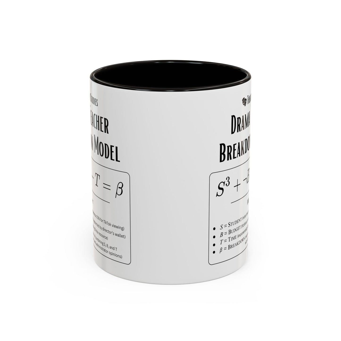 Theatre Math - Drama Teacher Breakdown Formula Mug - Funny Theater Science Joke Coffee Cup for Directors & Educators (11oz / 15oz)