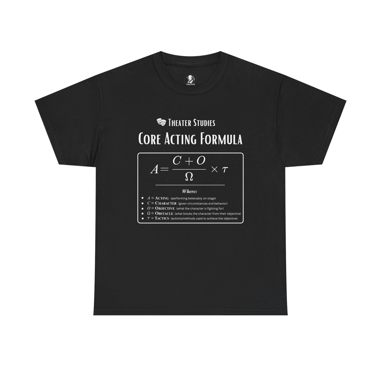 Theatre Math - Core Acting Formula | Funny Theater Student Shirt | Actor Gift Tee | Scientific Theater Collection