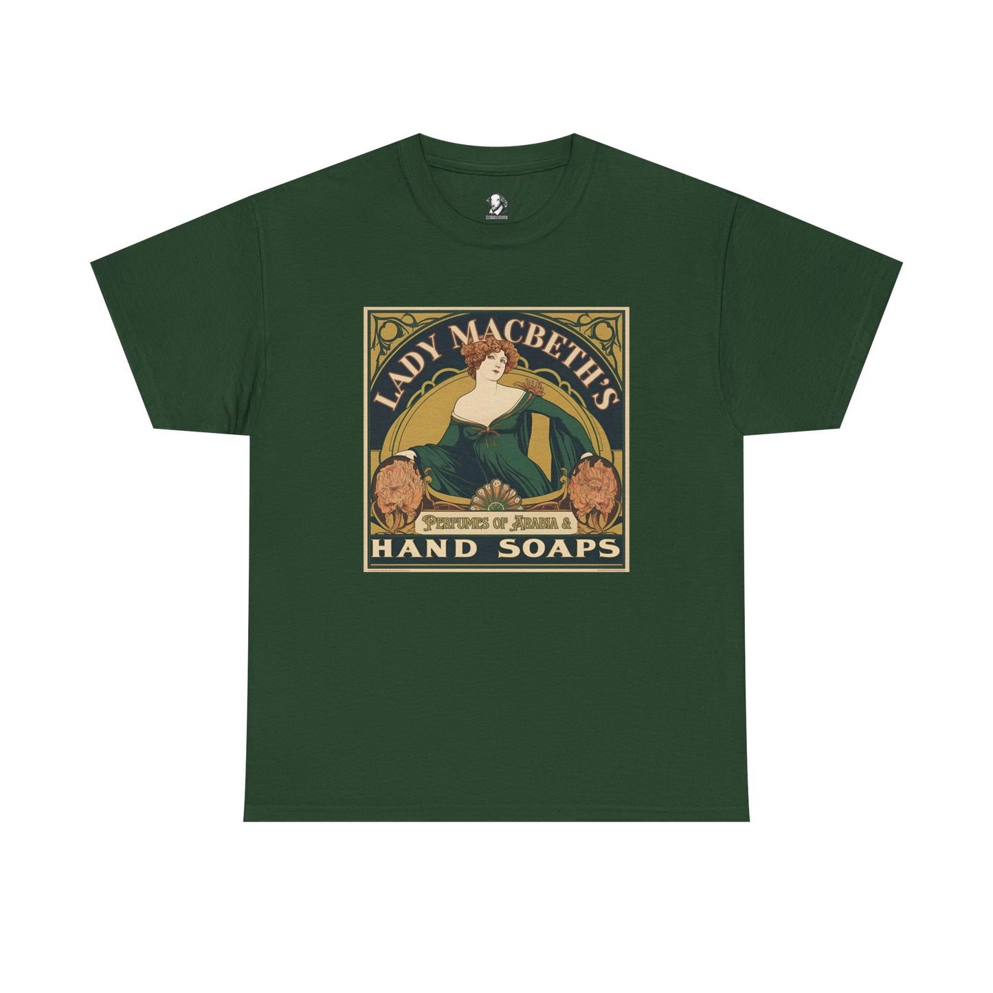 Lady Macbeths Hand Soap Tee - Shakespeare Art Nouveau T-Shirt - Out, Damn Spot! - Literary Humor Tee for Book Lovers & Theater Fans