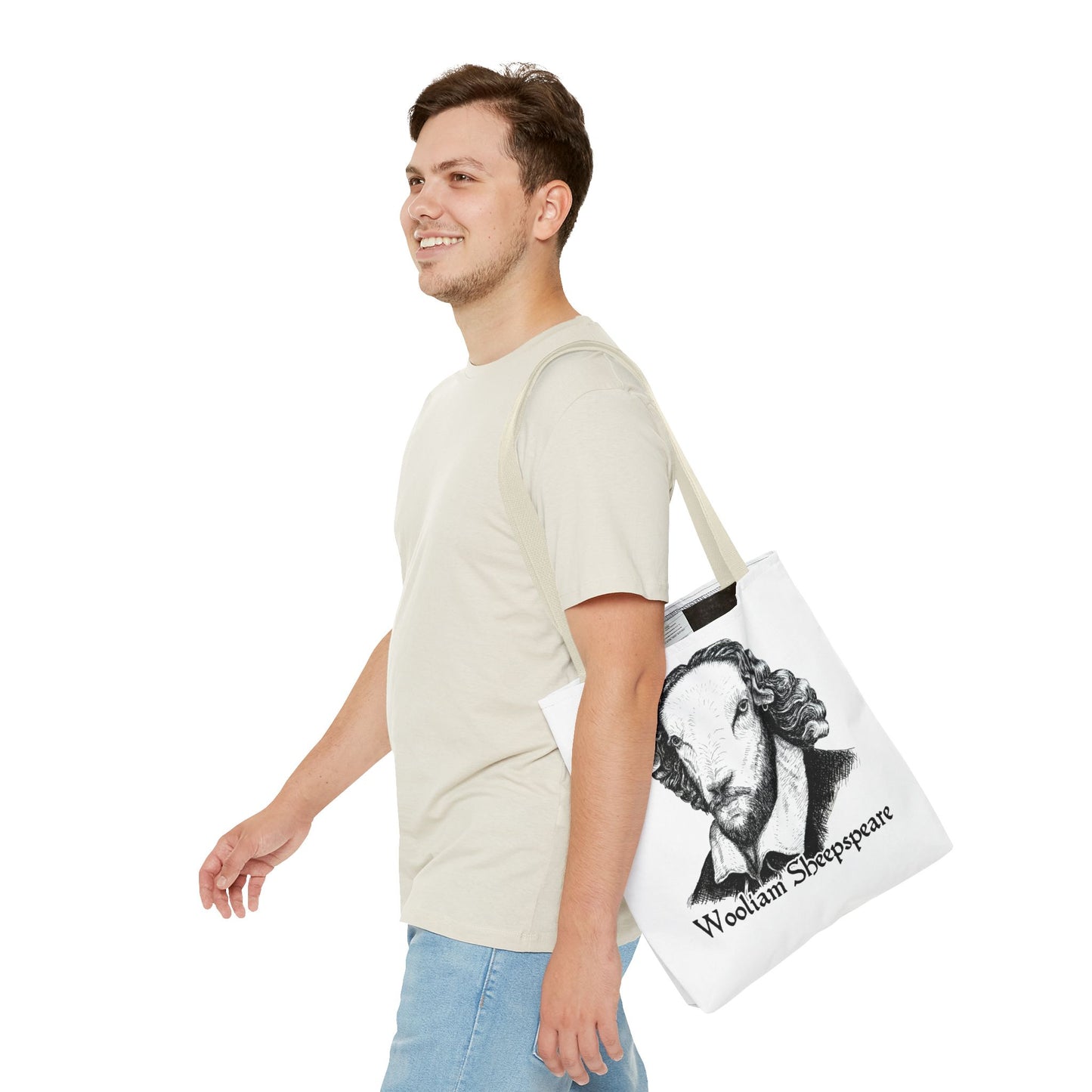 Shakespeare Sheep Tote Bag, Wooliam Sheepspeare, Baaard of Avon, Fun Functional Carryall, Literary Gift, Book Lover Bag