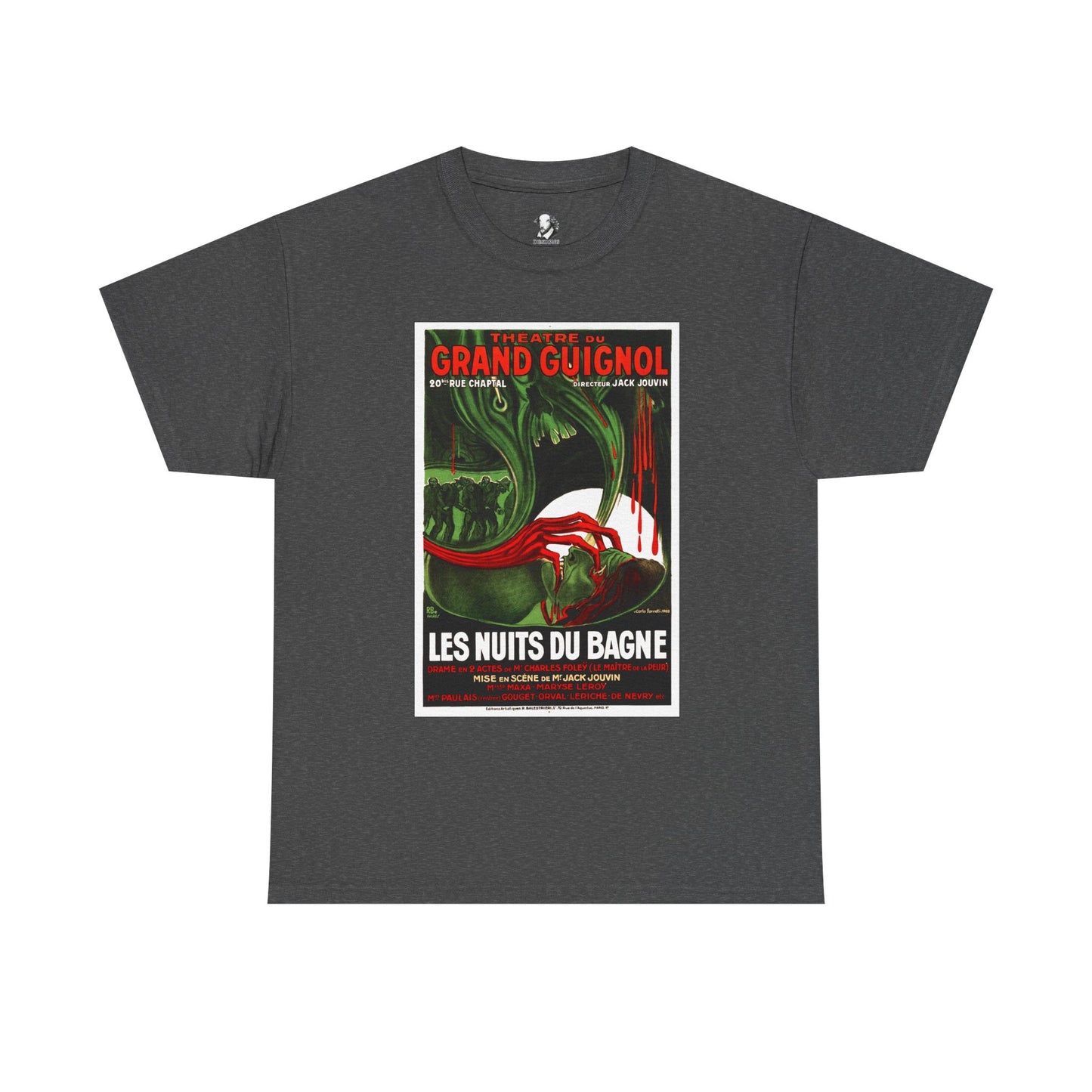 Halloween Shirt - Les Nuits Du Bagne - Vintage Horror Tee Inspired by Grand Guignol Theater Posters, Spooky Gothic Graphic T-Shirt