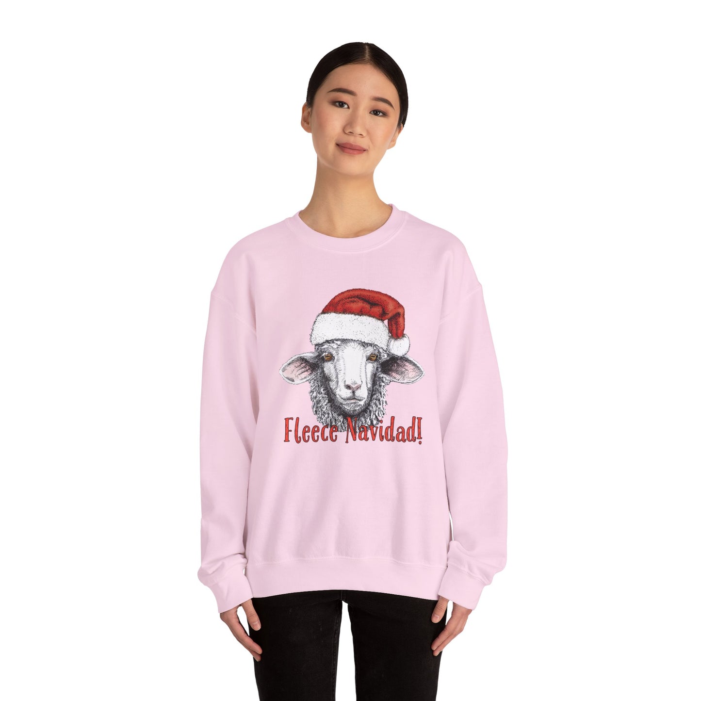 Christmas Sheep Sweatshirt, Funny Fleece Navidad Winter Jumper, Holiday Gift Ideas, Santa Hat Winter Apparel, Sheep Lover Gift, Winter