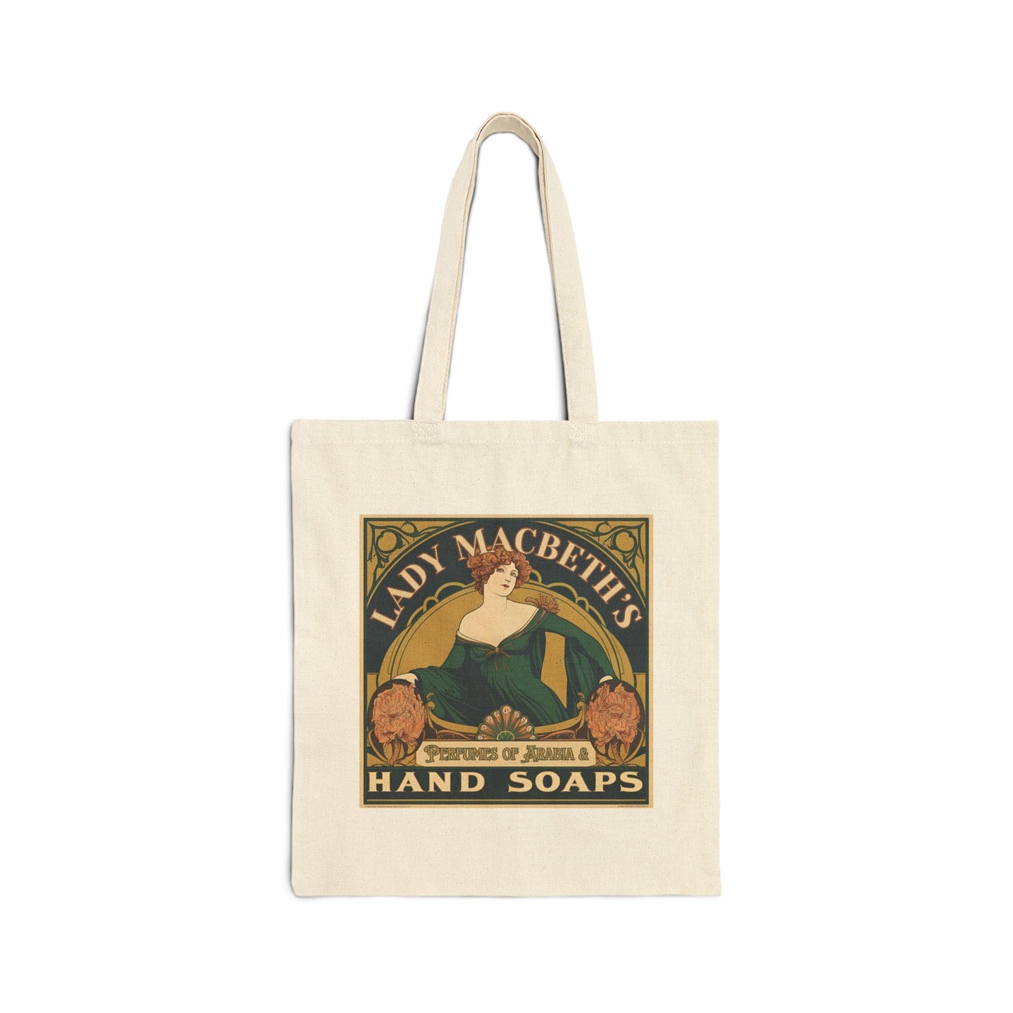 Lady Macbeth's Hand Soaps Tote Bag - 100% Cotton Canvas, Black or Natural - Shakespeare Theater Gift