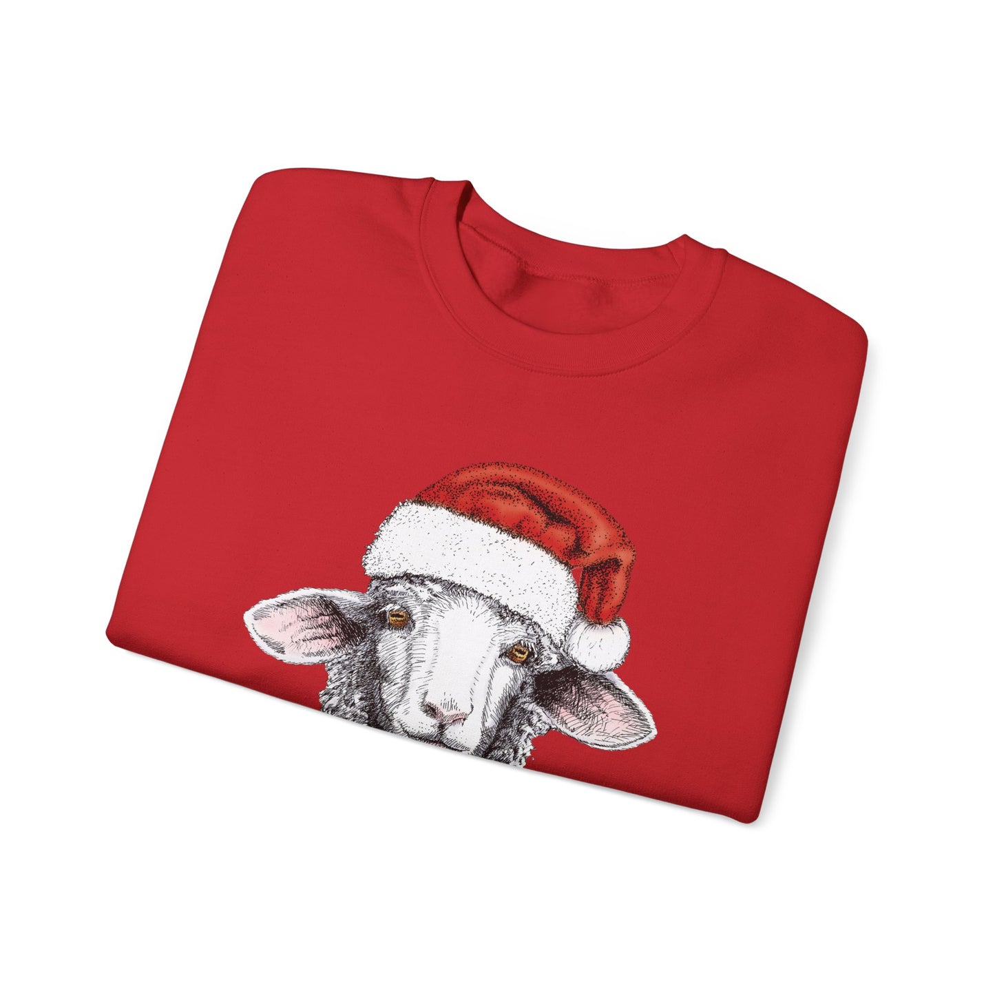 Christmas Sheep Sweatshirt, Funny Fleece Navidad Winter Jumper, Holiday Gift Ideas, Santa Hat Winter Apparel, Sheep Lover Gift, Winter