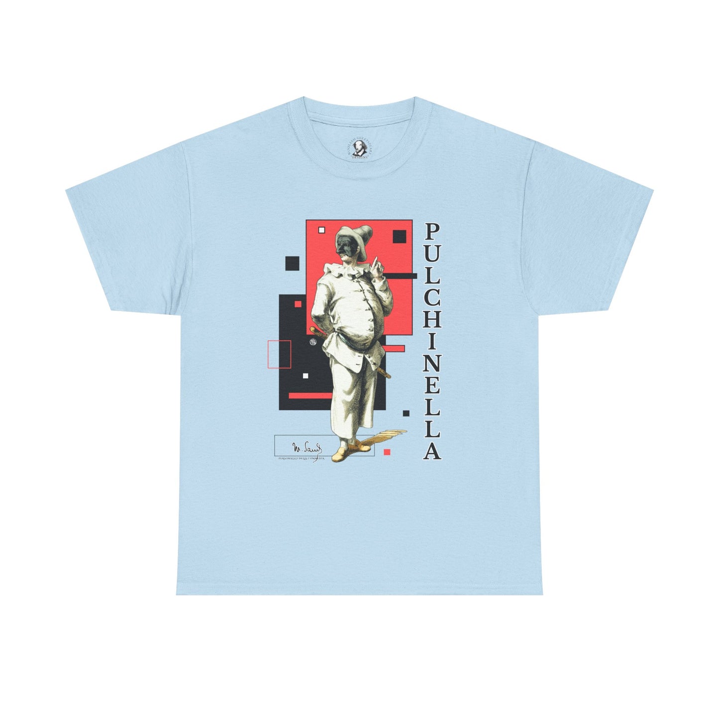 Pulchinella 3 Commedia dell'Arte T-Shirt - Maurice Sand Vintage Theater Character Tee