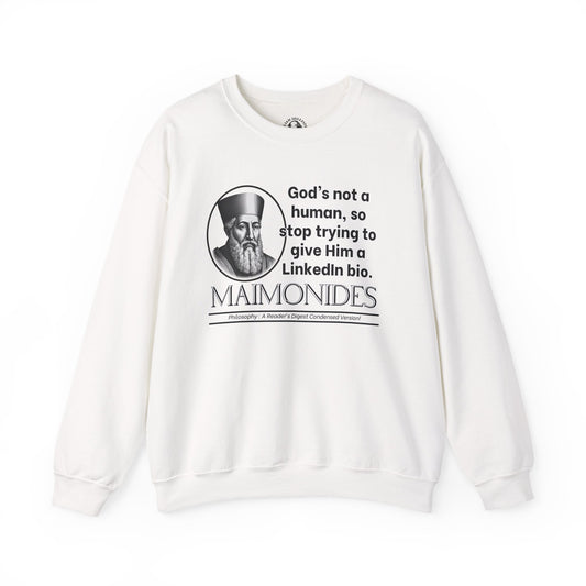 Maimonides Funny Philosophy Shirt - Gods Not a Human, Stop Giving Him a LinkedIn Bio - Medieval Theology Humor Tee