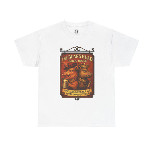 Shakespeare Gift - The Boars Head Pub Shirt - Falstaff & Hals Eastcheap Tavern Sign - A Tee for Theatrical Scoundrels