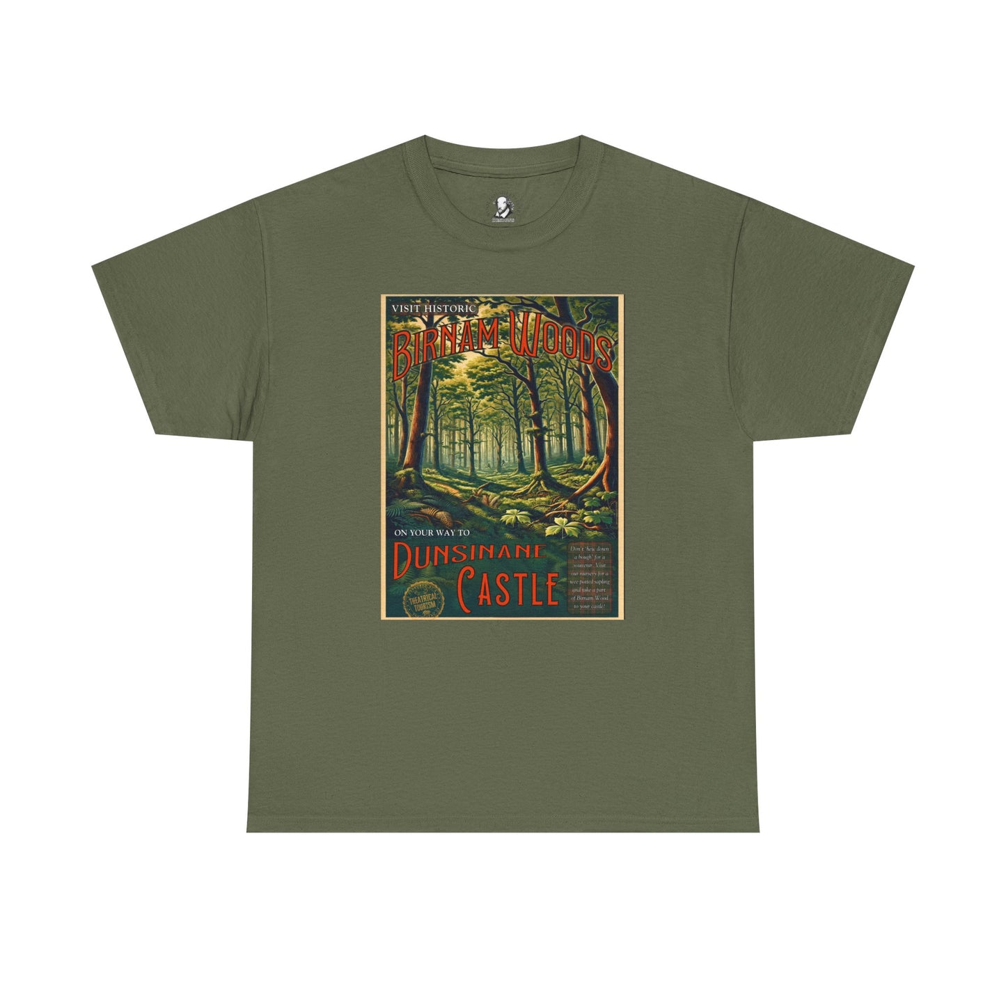 Birnam Woods Macbeth T-Shirt - Funny Shakespeare Parody Travel Poster Tee, Literary Gift for Theatre Lovers & English Majors