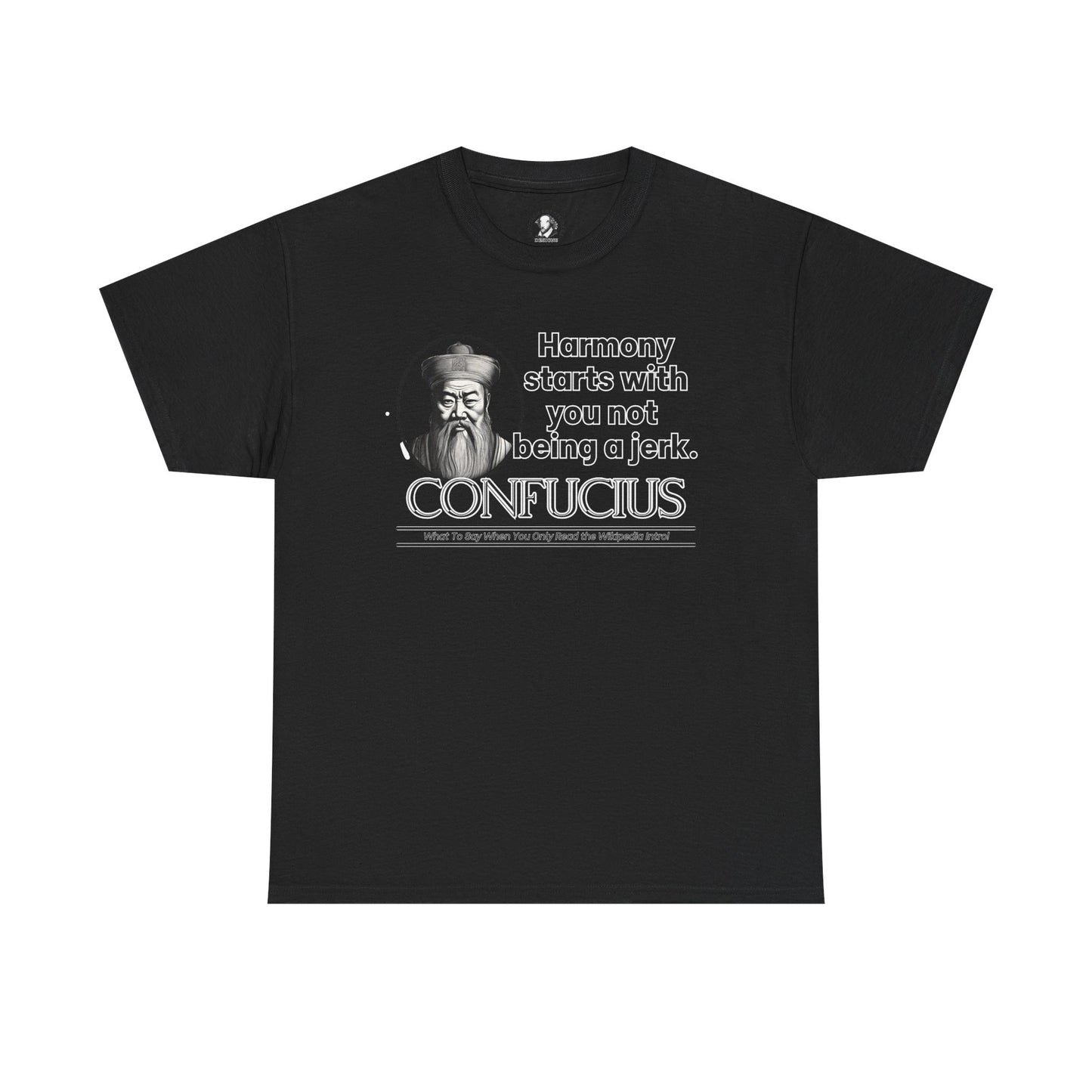 Confucius Parody Tee - Funny Eastern Philosophy Shirt - Harmony Starts With You Not Being a Jerk