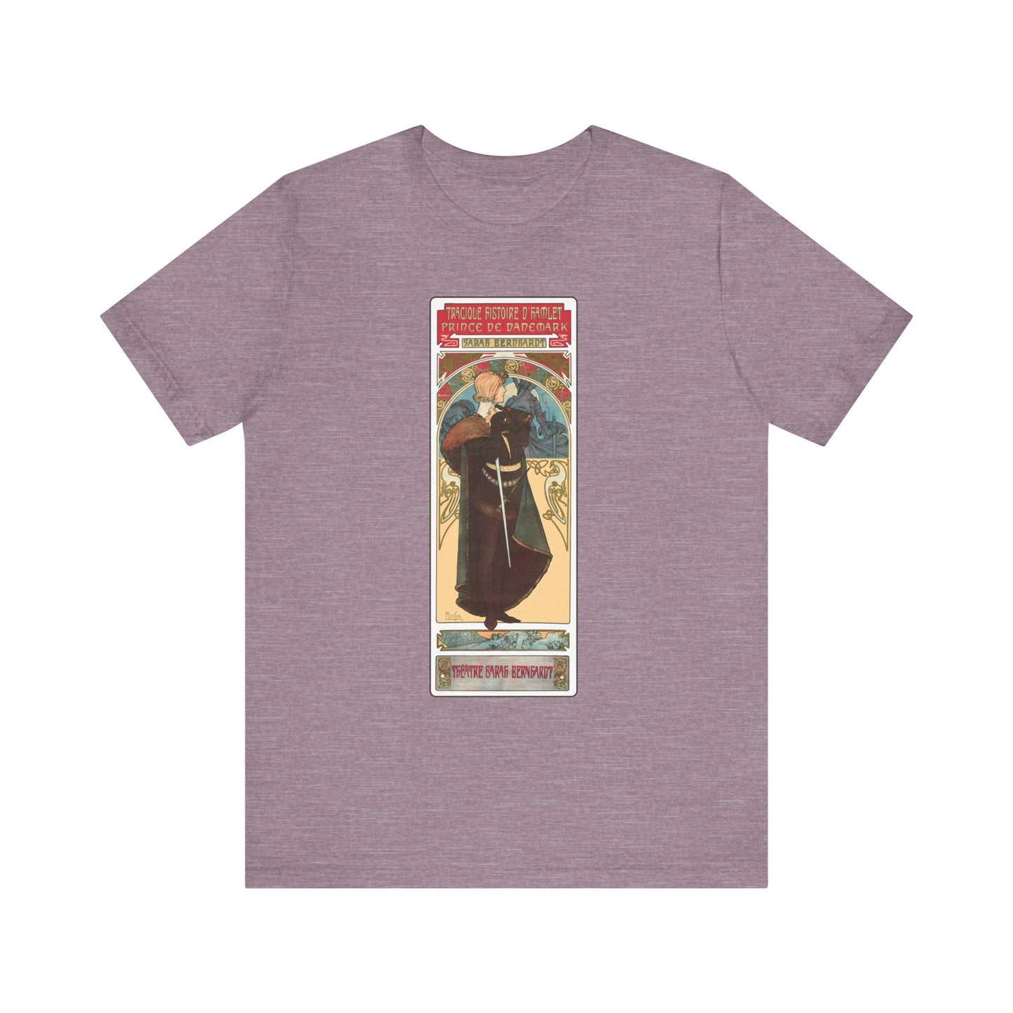 Sarah Bernhardt Hamlet T-Shirt - Alphonse Mucha Art Nouveau Design | Bella+Canvas 3001 | Limited Edition Tee | Free Shipping